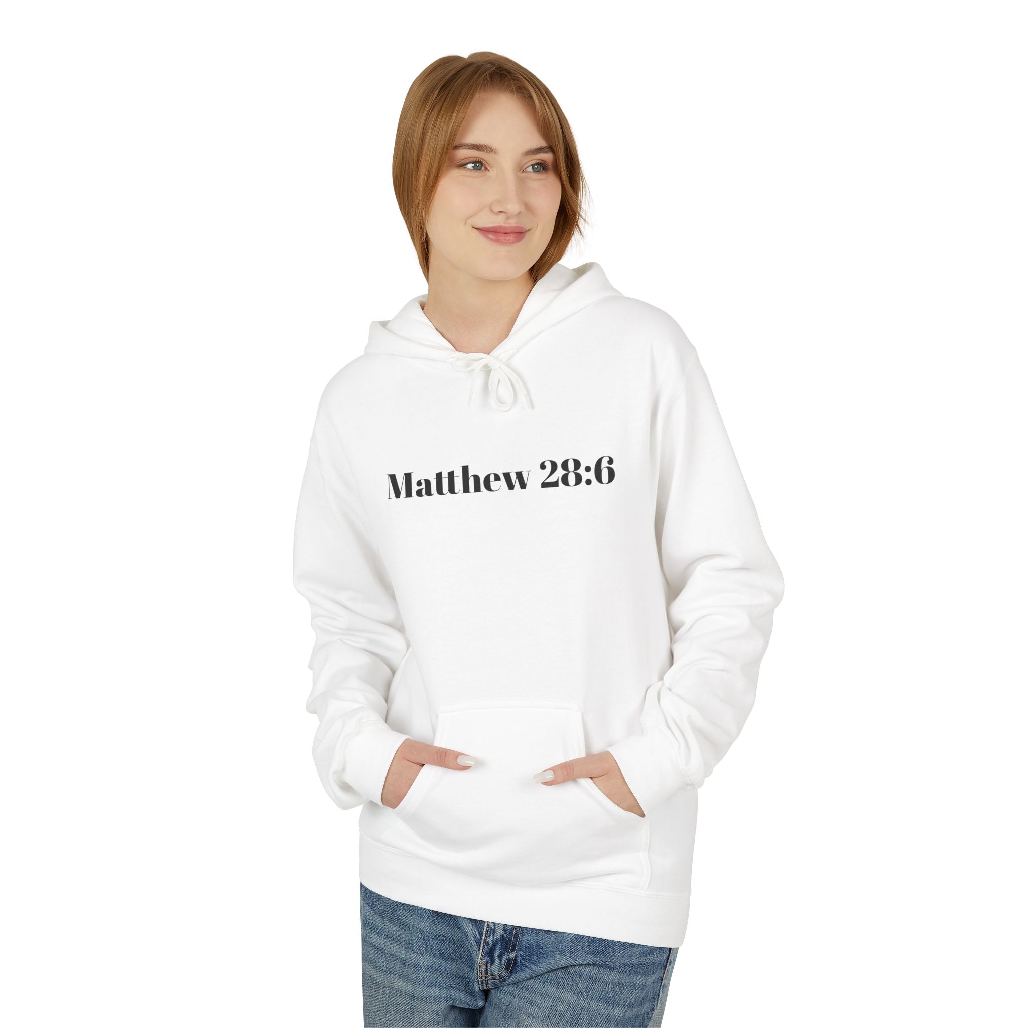 Matthew 28:6 Hoodie — "He Is Risen" Easter Christian Pullover
