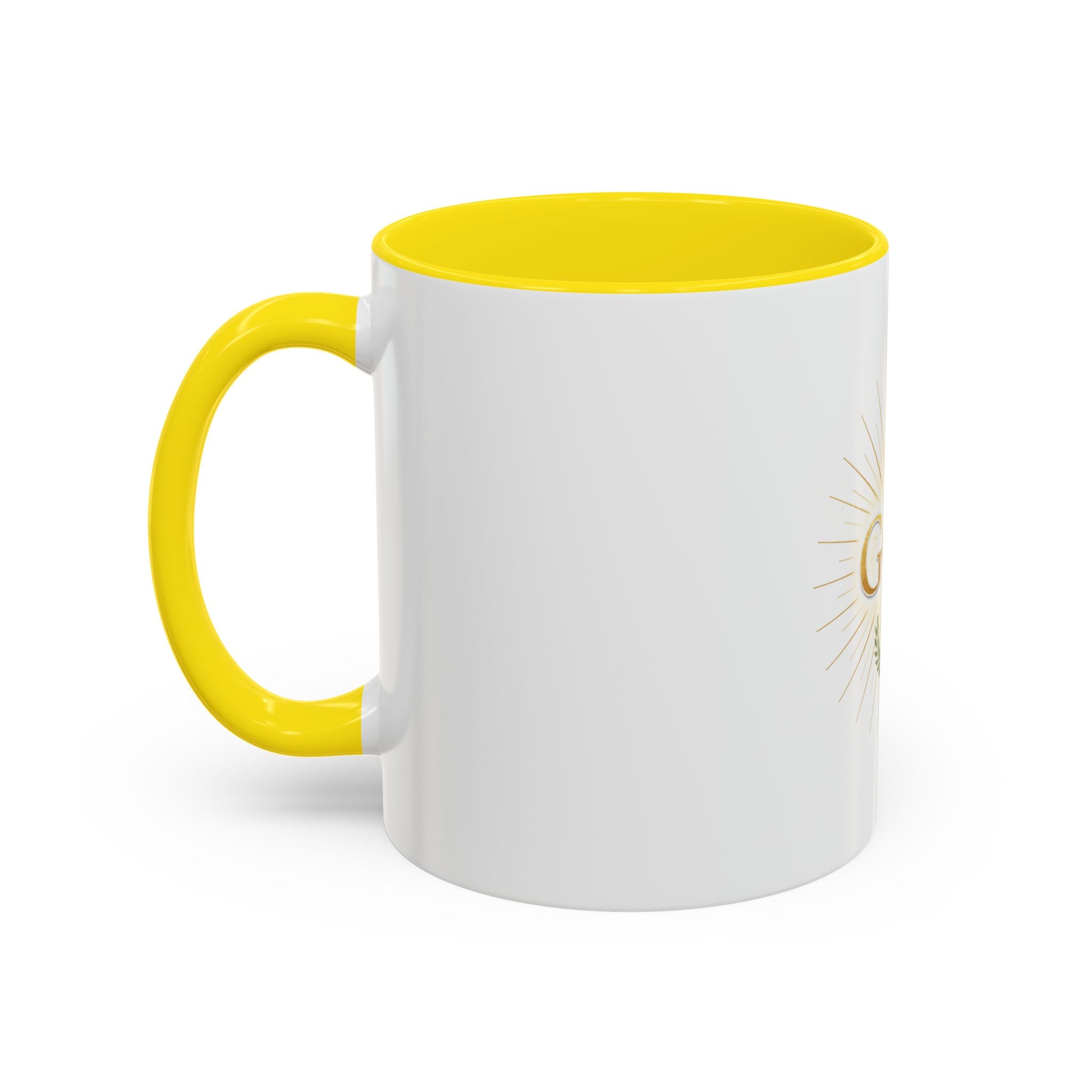 God Radiant Accent Coffee Mug — Inspirational Christian Ceramic Mug