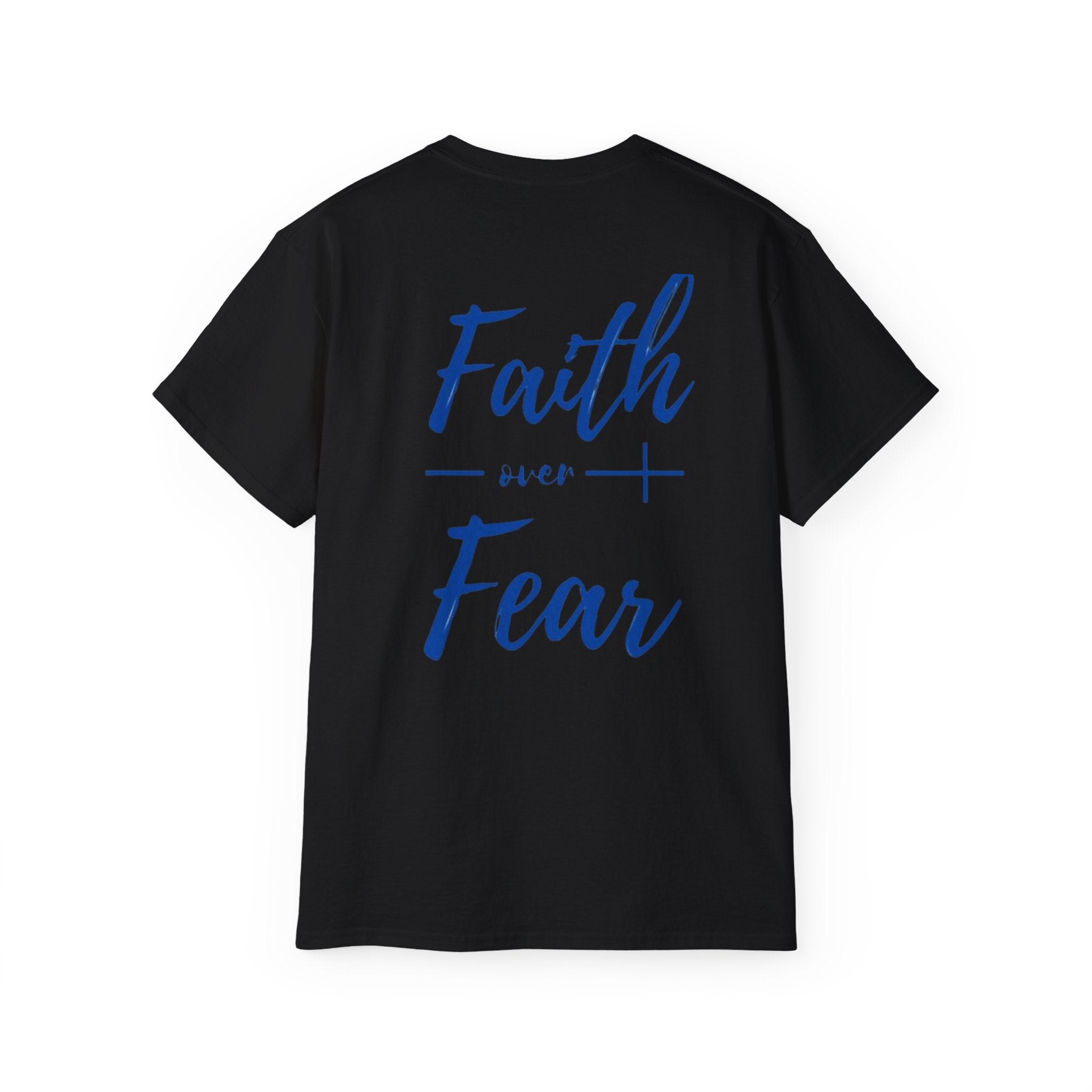 Faith Over Fear T-Shirt — Christian Cross Chest Logo Tee