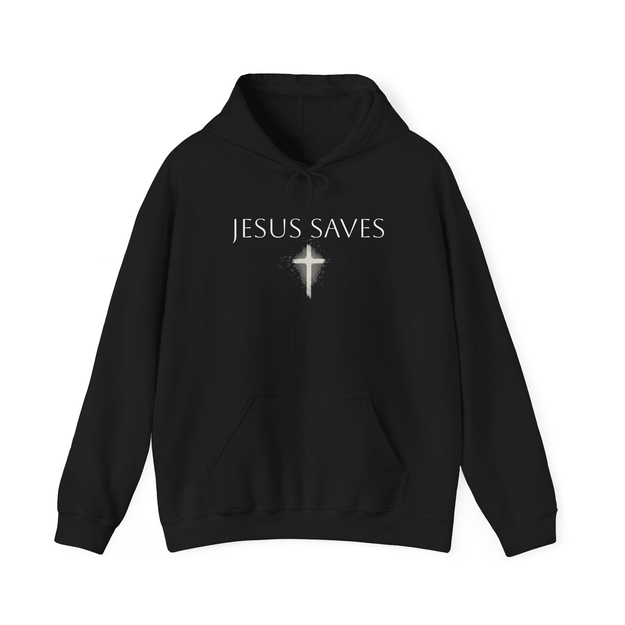 Religious Hoodie Cross Graphic with Jesus Saves