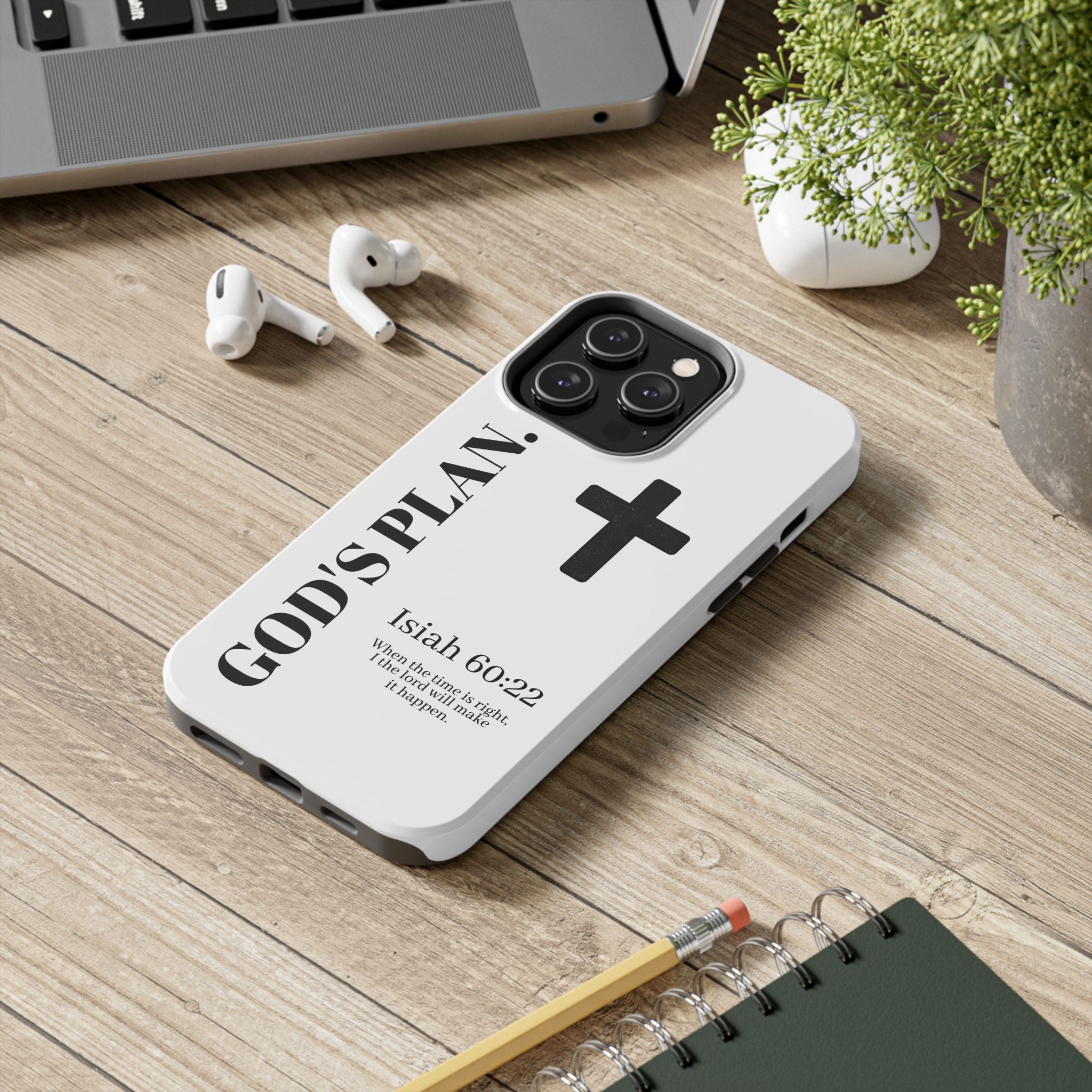 God's Plan Phone Case — Isaiah 60:22 Christian Cross Tough Phone Cover