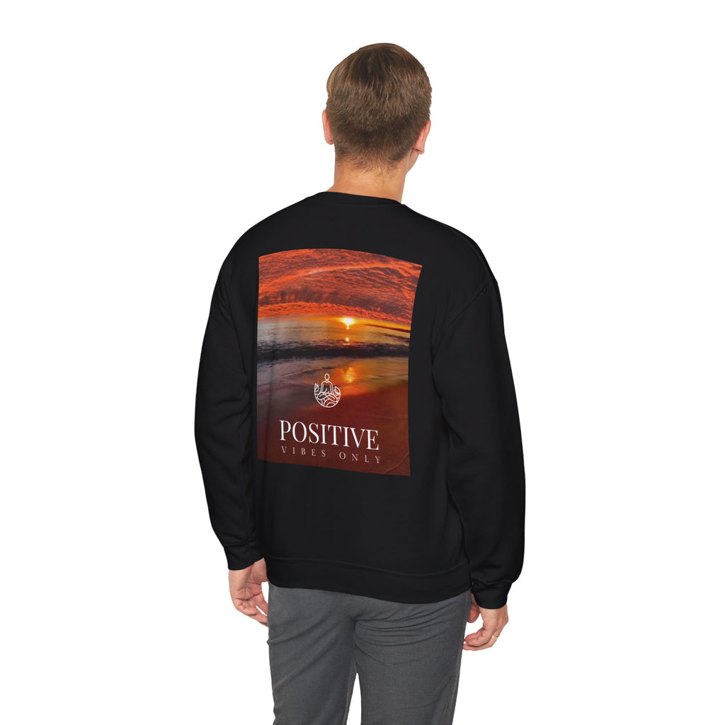 Positive Vibes Only Crewneck Sweatshirt  Sunset Beach Graphic