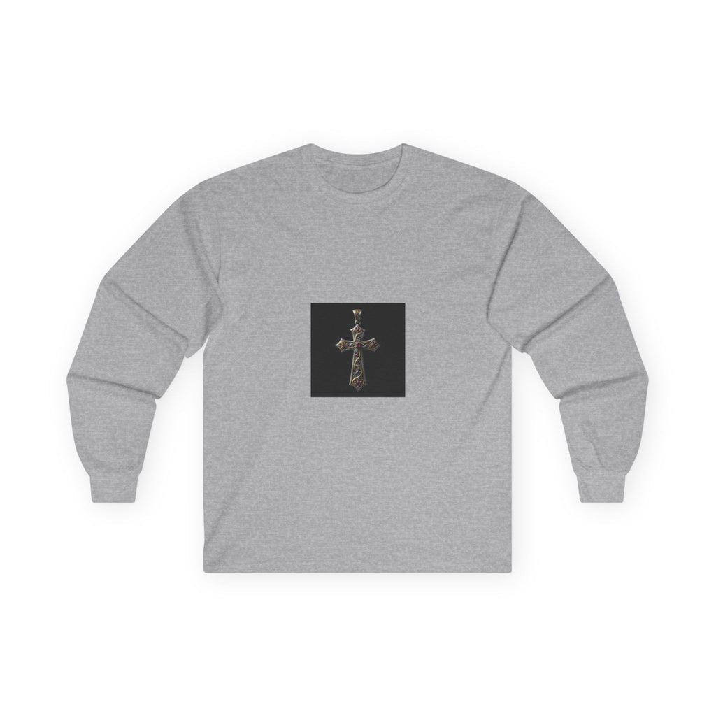 Prayer Cross Long Sleeve Tee — 'Pray to God' Spiritual Graphic Shirt