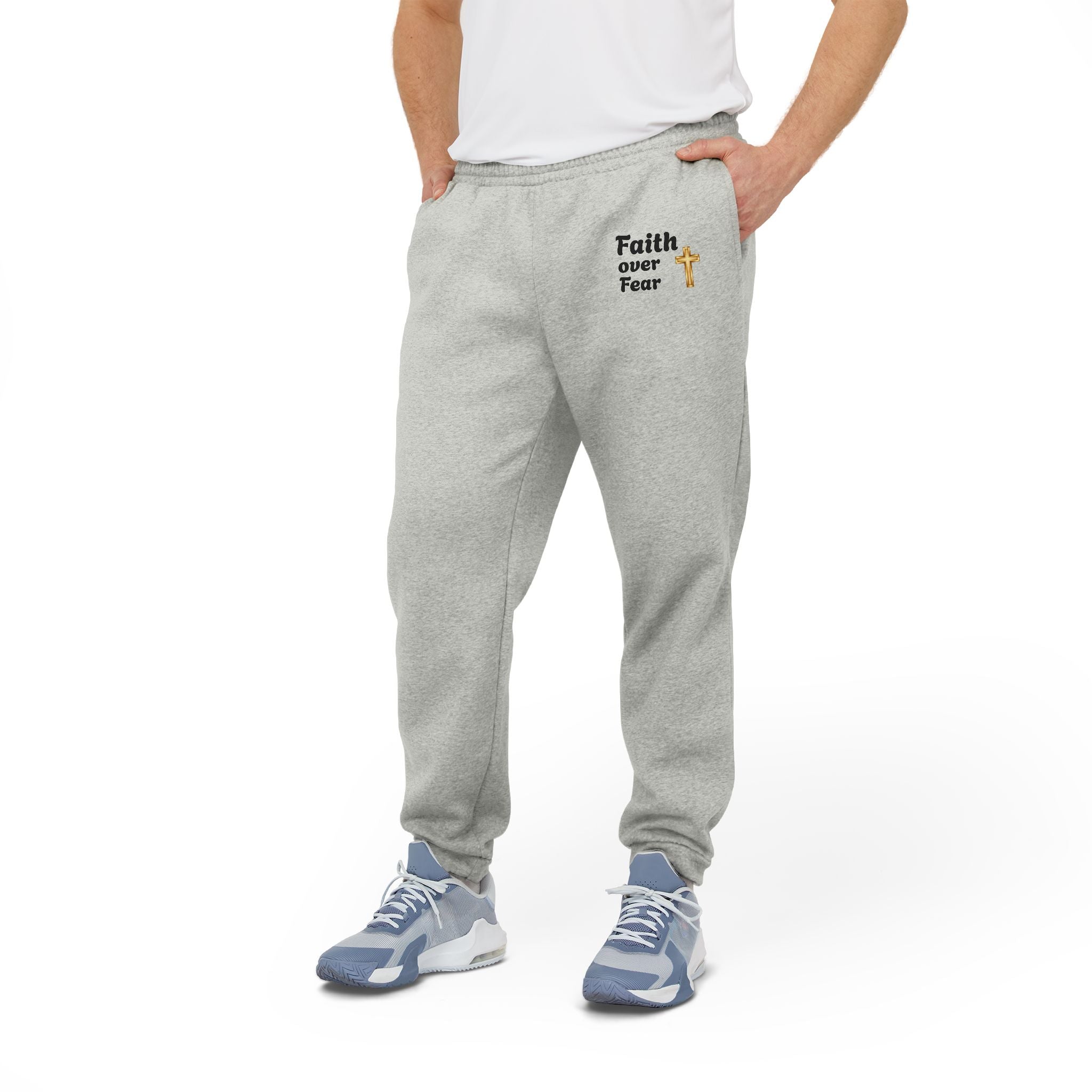 Faith Over Fear Joggers Inspirational Fleece Sweatpants