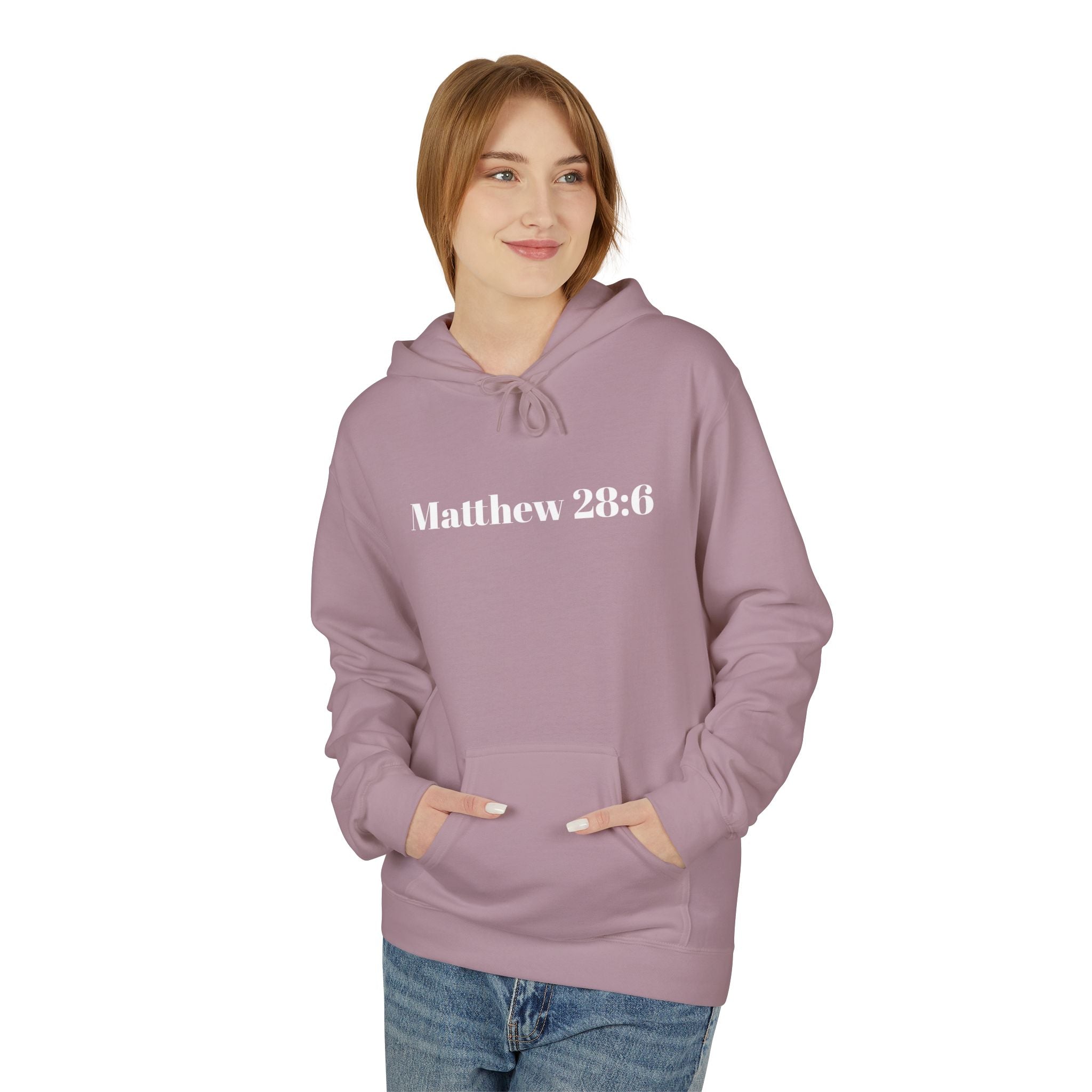 Matthew 28:6 Hoodie — "He Is Risen" Easter Christian Pullover