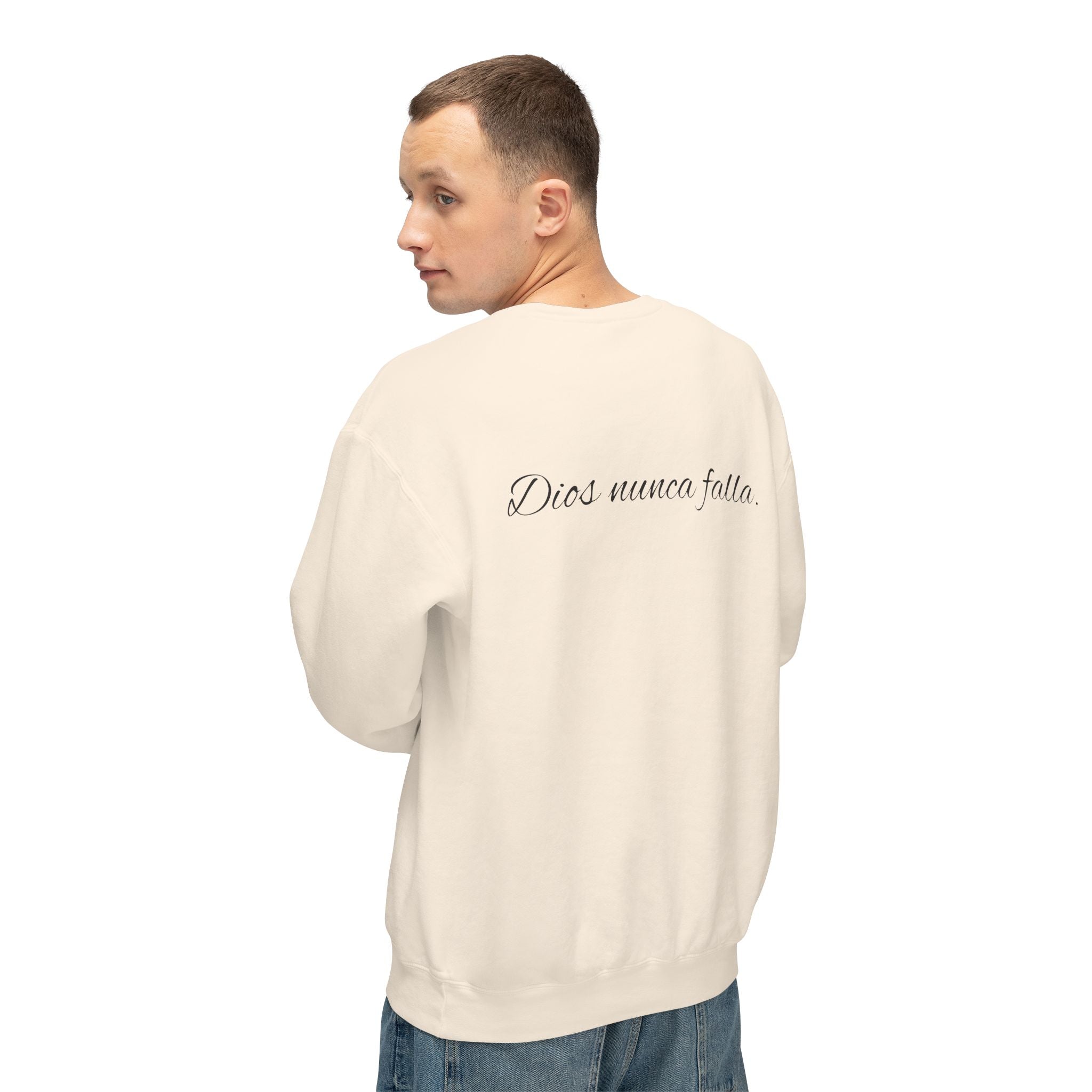Dios nunca falla. — Small Cross Front & "Dios nunca falla" Script Back