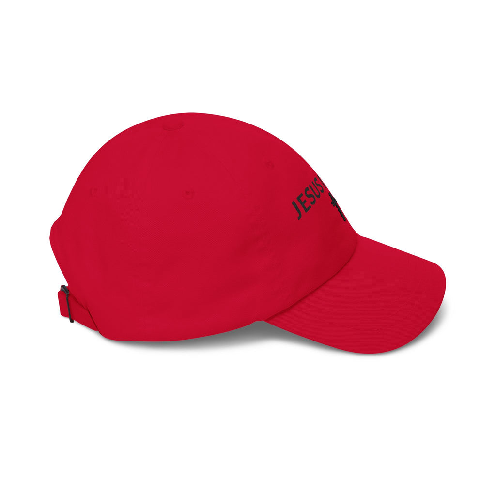 Jesus Is King Dad Cap — Embroidered Christian Baseball Hat with Cross