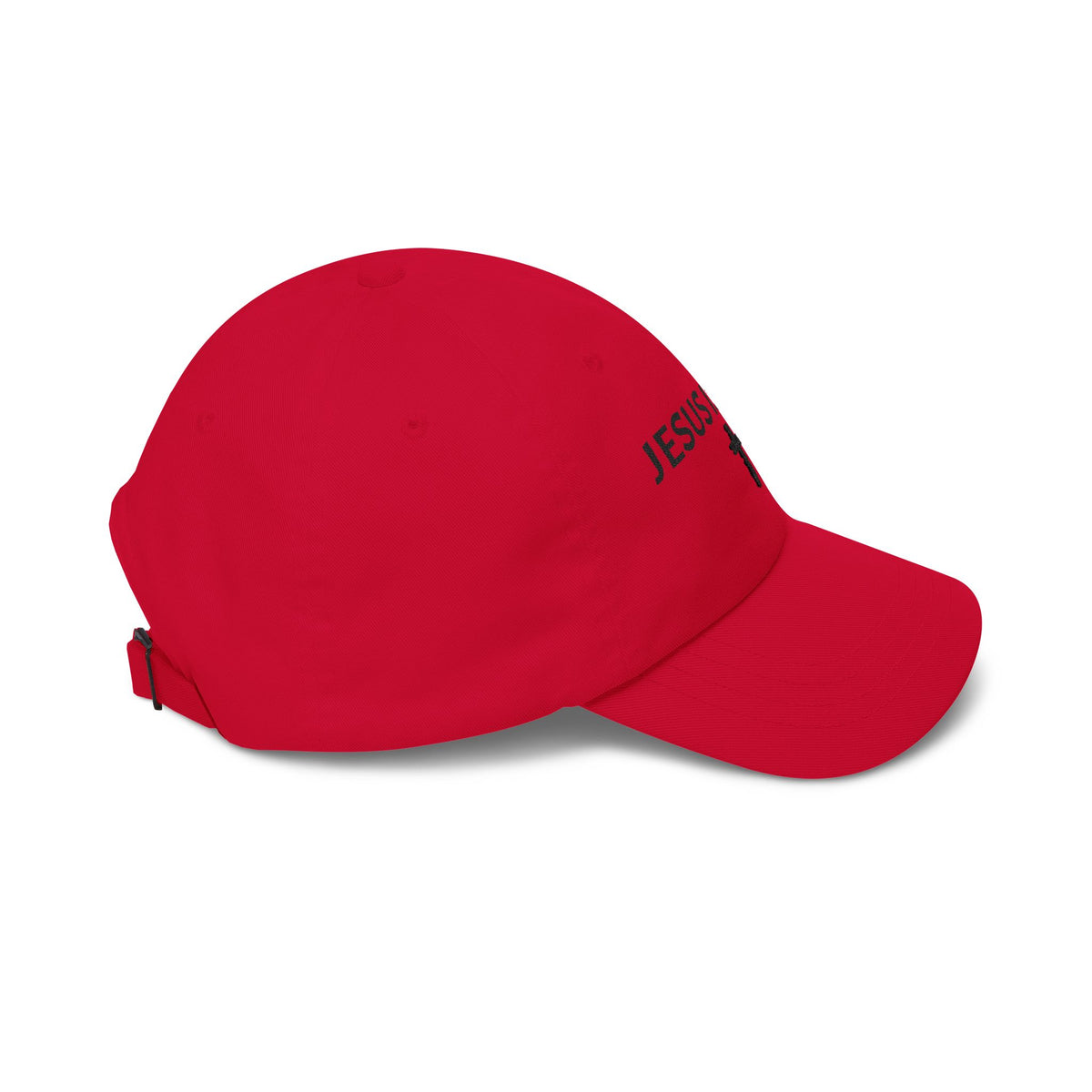 Jesus Is King Dad Cap — Embroidered Christian Baseball Hat with Cross