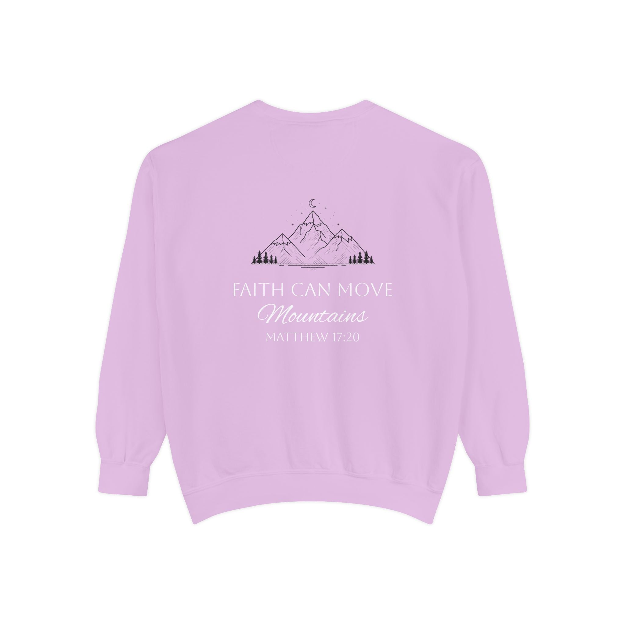Faith Can Move Mountains Sweatshirt  Heart Chest Graphic