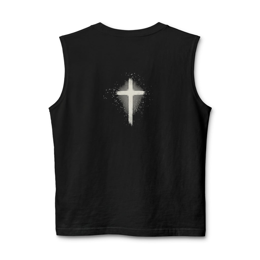 Jesus Saves Muscle Tank Back Cross Christian Faith Tank Top