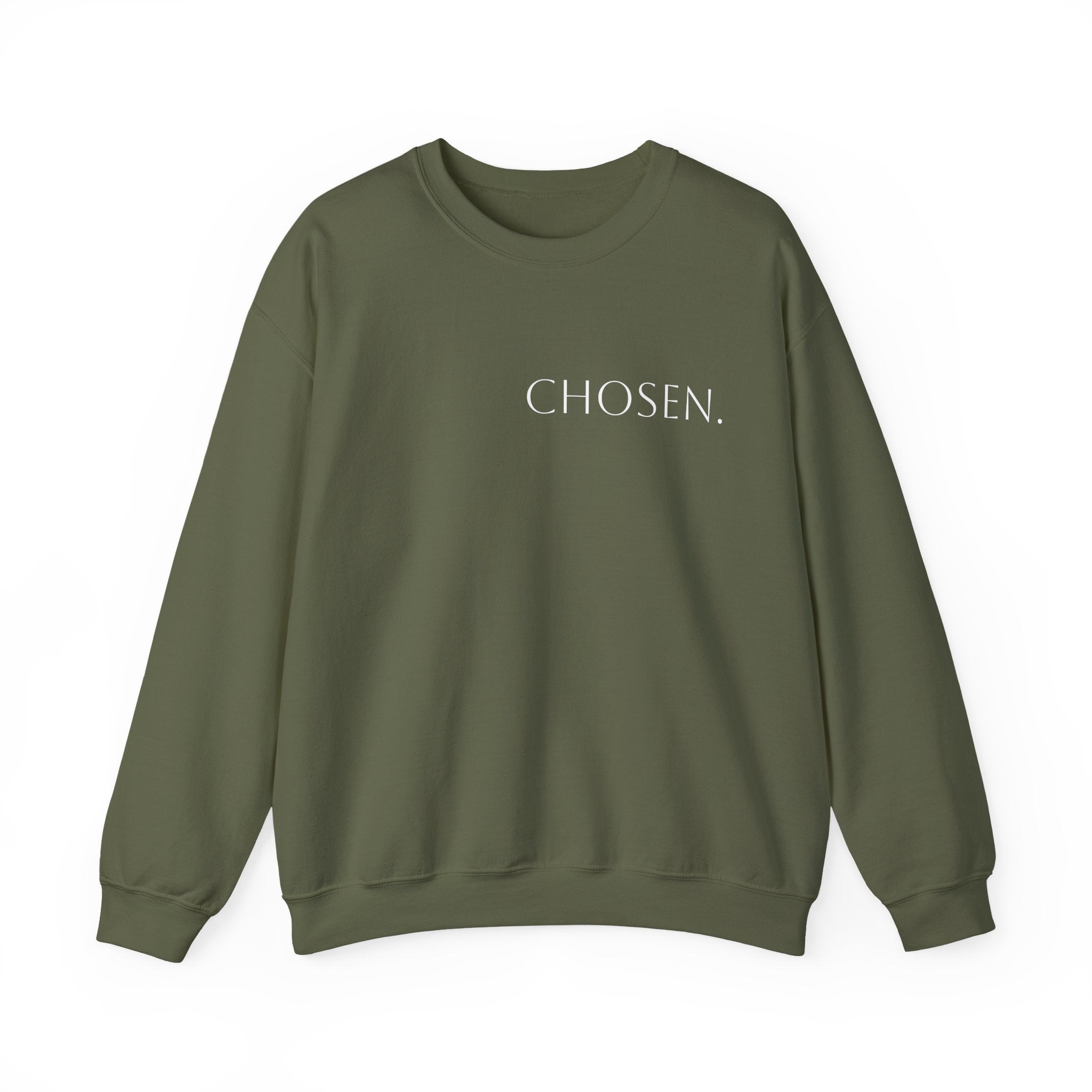 Chosen Sweatshirt Christian Crewneck with “1 Peter 2:9” Back Text