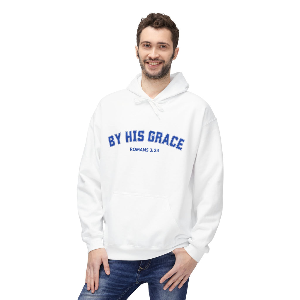 Hoodie — "By His Grace" Christian Cross Hoodie (Romans 5:24)