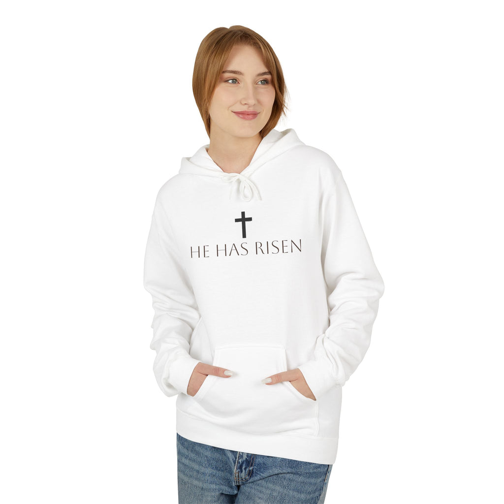 He Has Risen Hoodie  Christian Easter Scripture Pullover (Matthew 28:6)