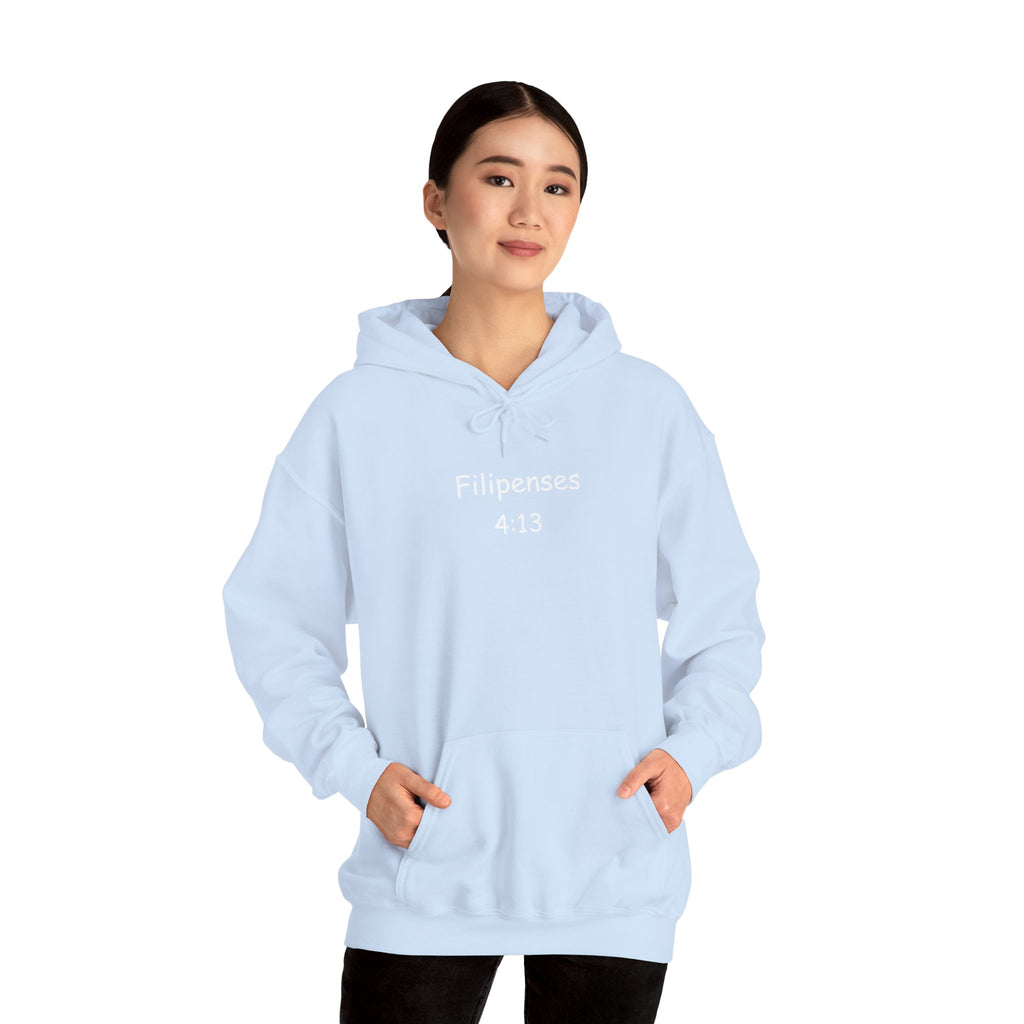 Filipenses 4:13 Hoodie 'Todo lo puedo en Cristo que me fortalece'.