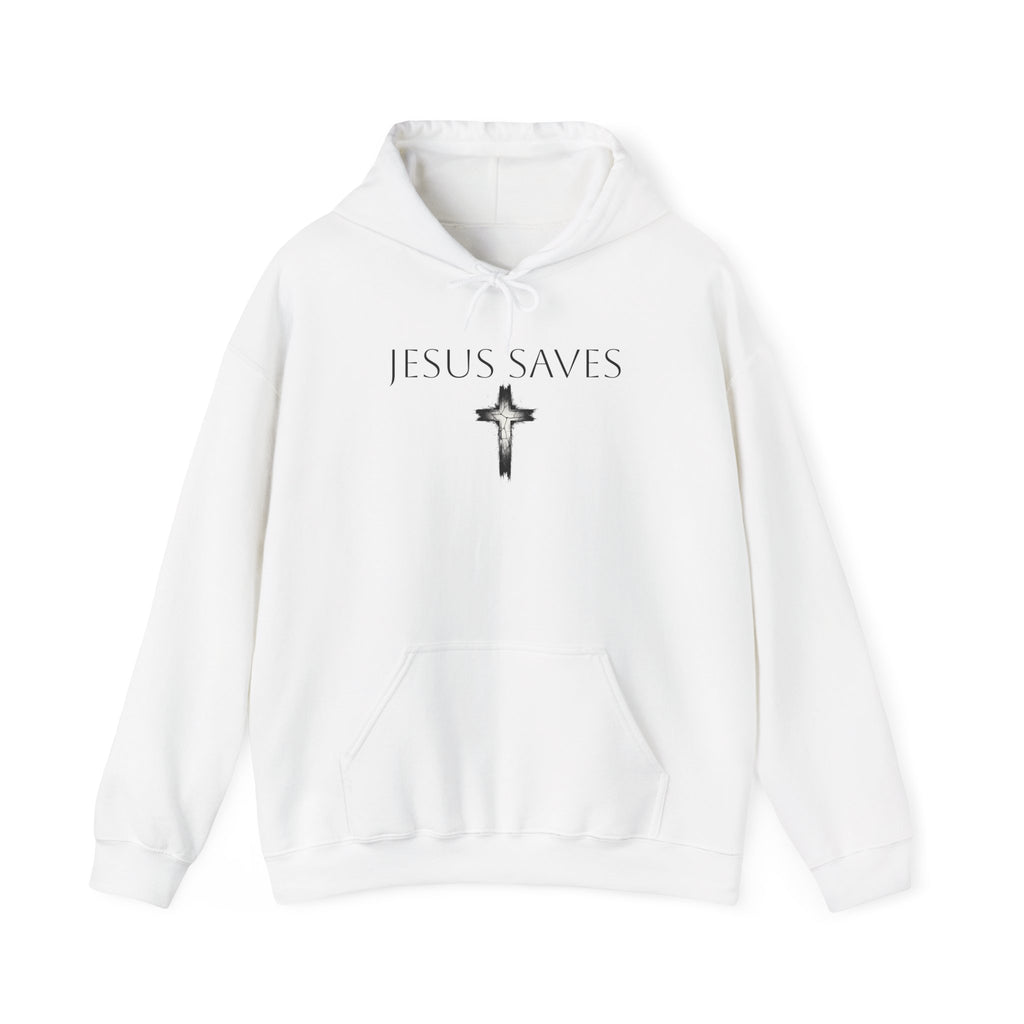 Religious Hoodie Cross Graphic with Jesus Saves