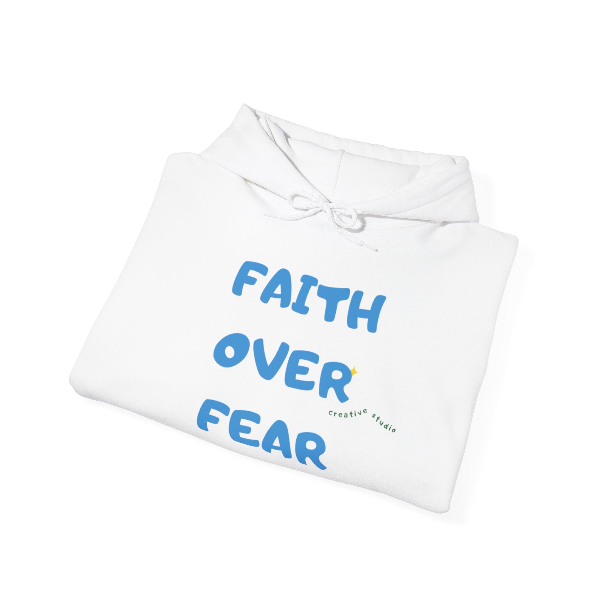Faith Over Fear Hoodie — Christian Cross Inspirational Pullover