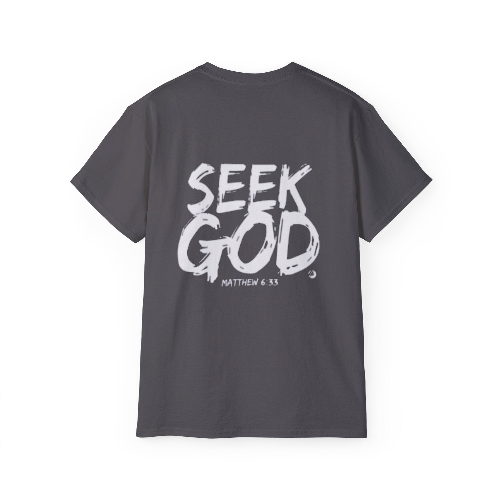 Seek God T-Shirt — Christian Faith Tee with Cross & Matthew 6:33 Scripture