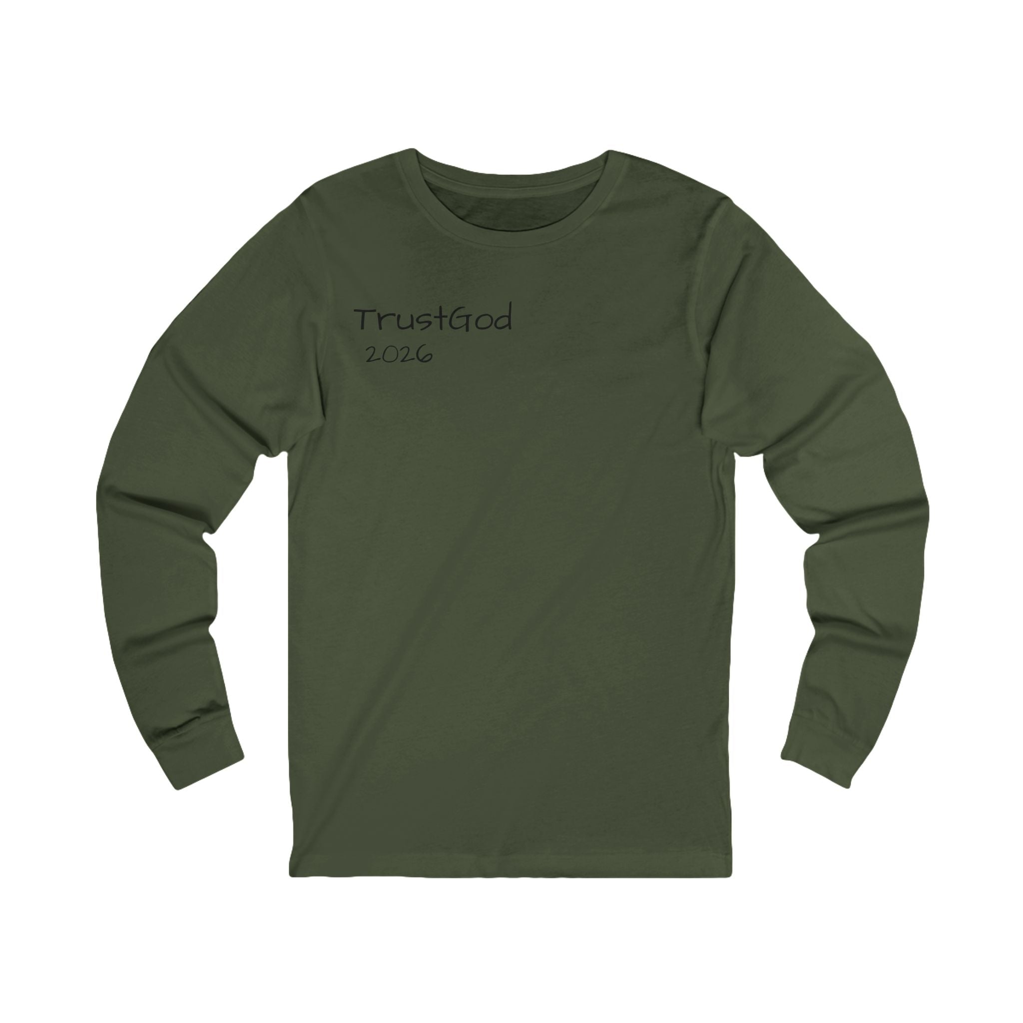 Trust God Long Sleeve Tee, Isaiah 30:18 Scripture Comfort Shirt