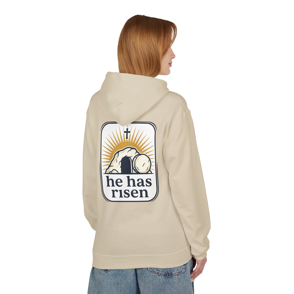Matthew 28:6 Hoodie — "He Is Risen" Easter Christian Pullover