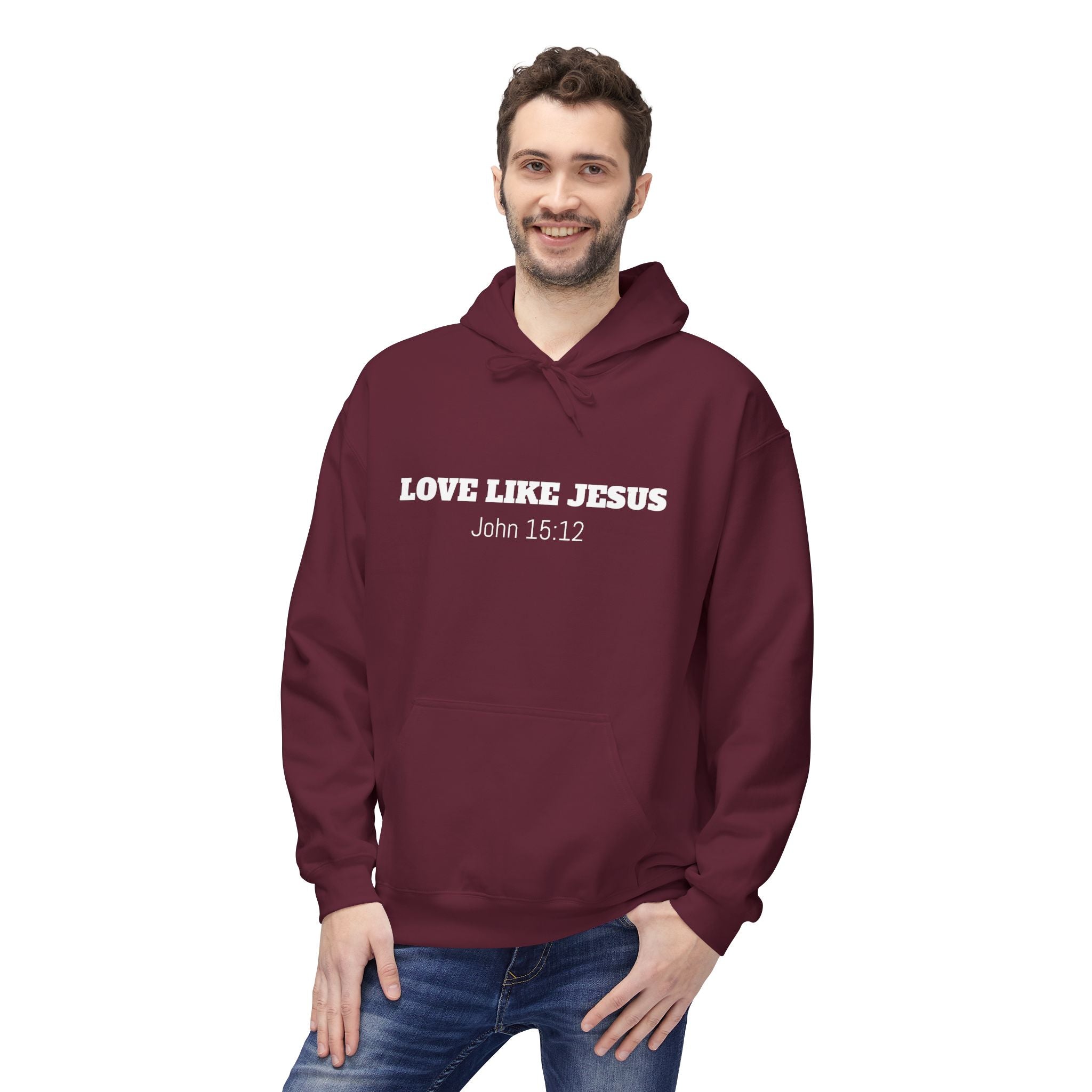Love Like Jesus Hoodie John 13:34 Christian Faith Pullover