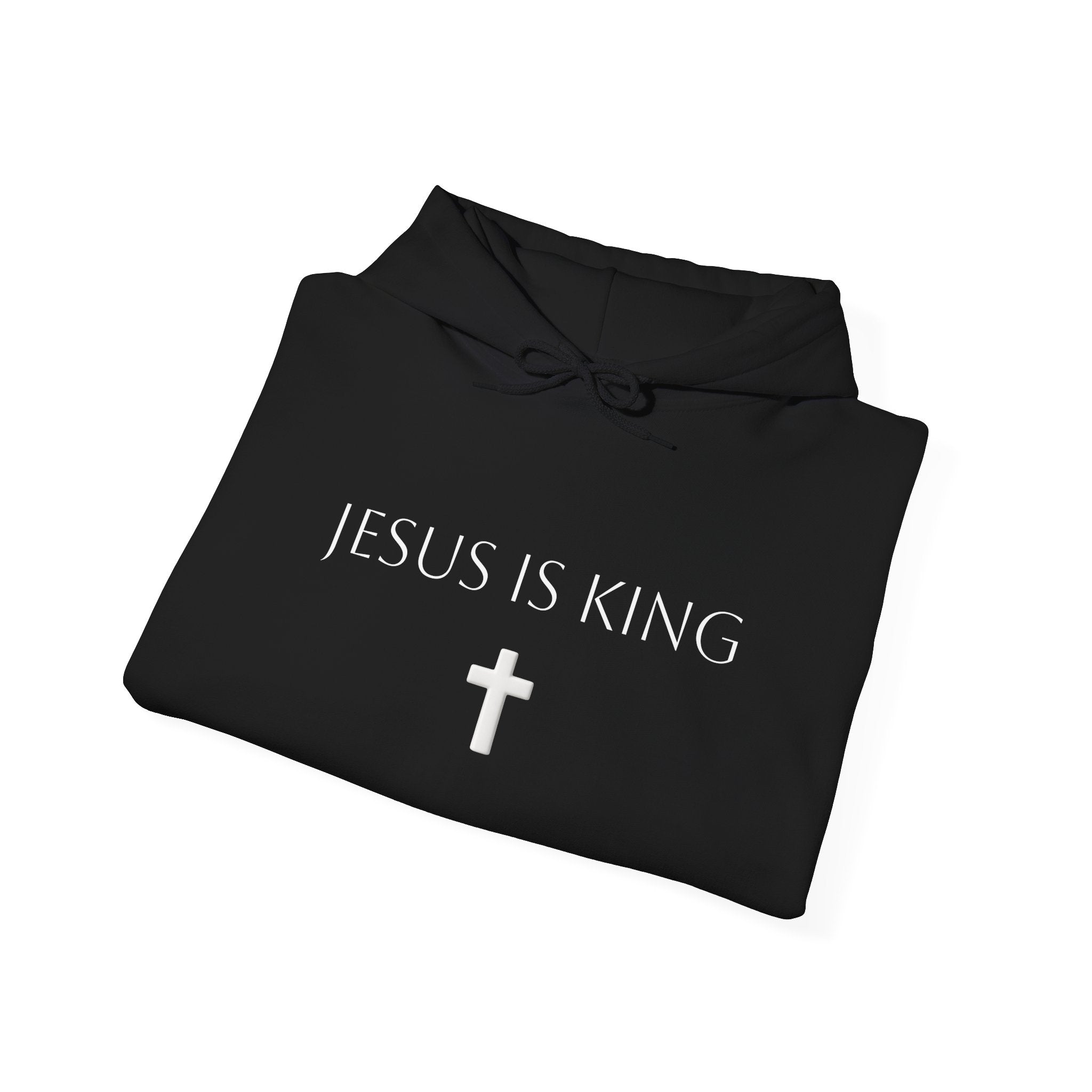 Minimal Cross Hoodie Small Center Chest Cross Graphic Religious Pullover