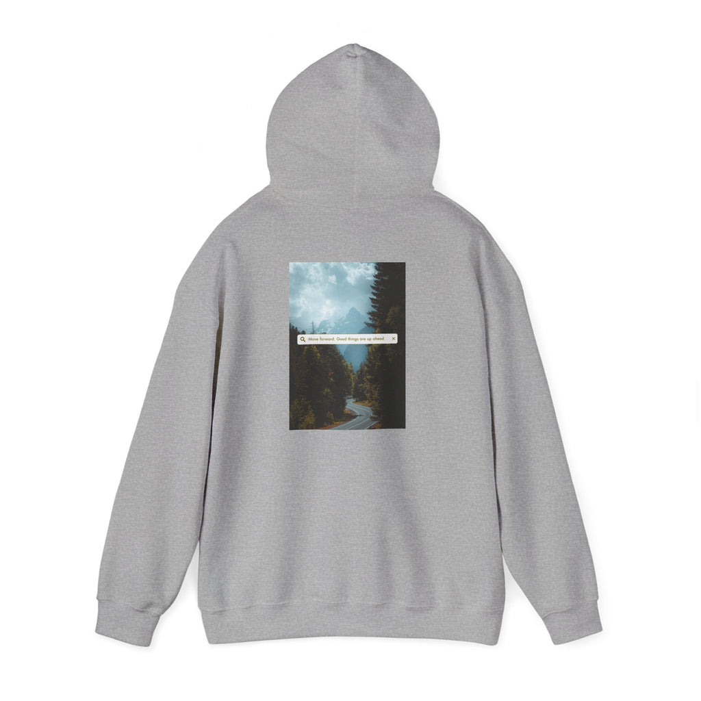 Mountain Road Hoodie with Gold Cross Chest Accent
