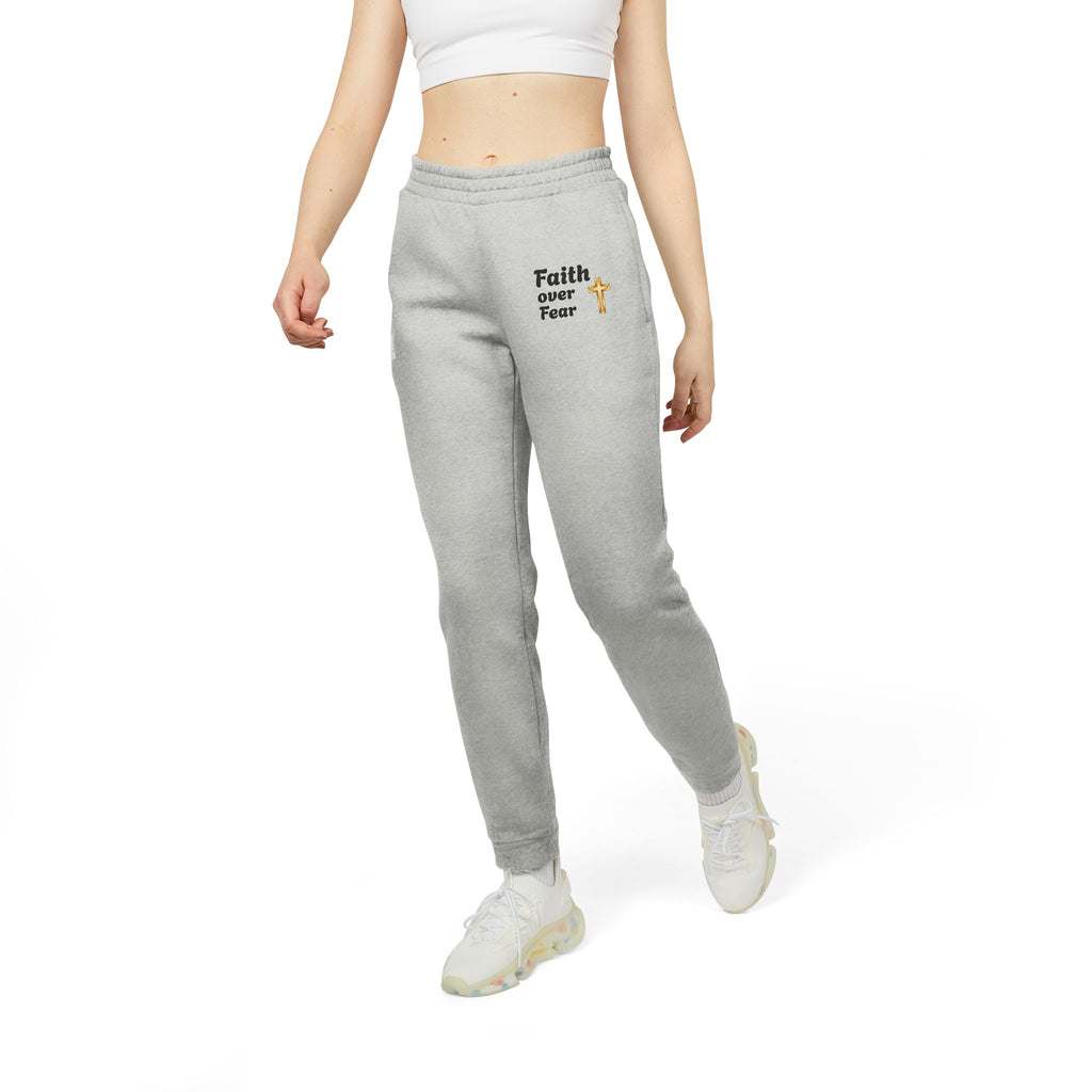Faith Over Fear Joggers Inspirational Fleece Sweatpants