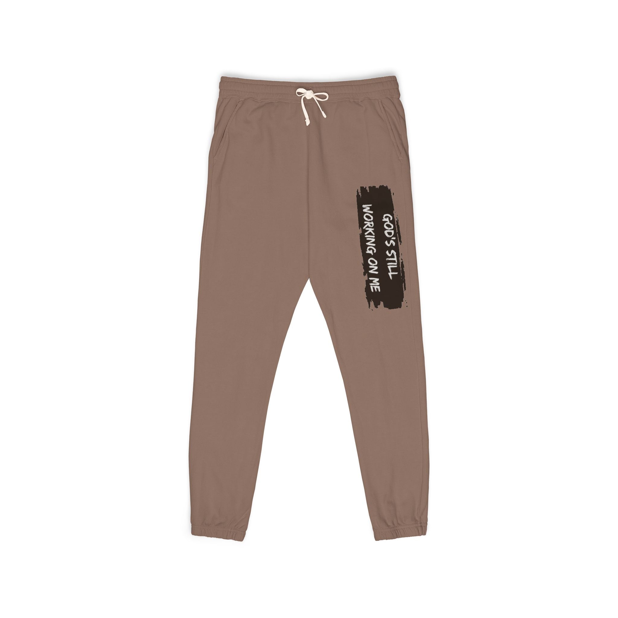 Sweatpants — God’s Still Working on Me Vintage Patch Joggers