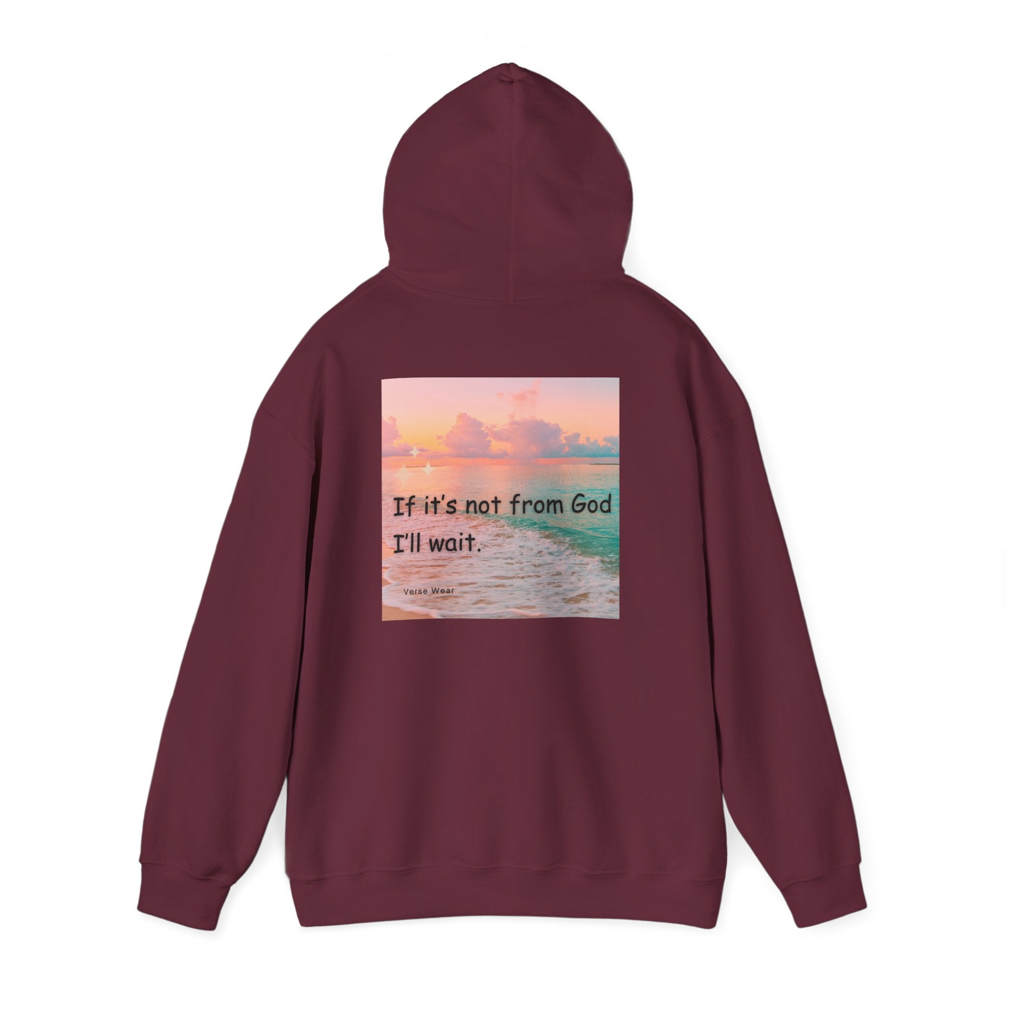 Christian Cross Hoodie "If It's Not From God I'll Wait" Inspirational Faith Sweatshirt