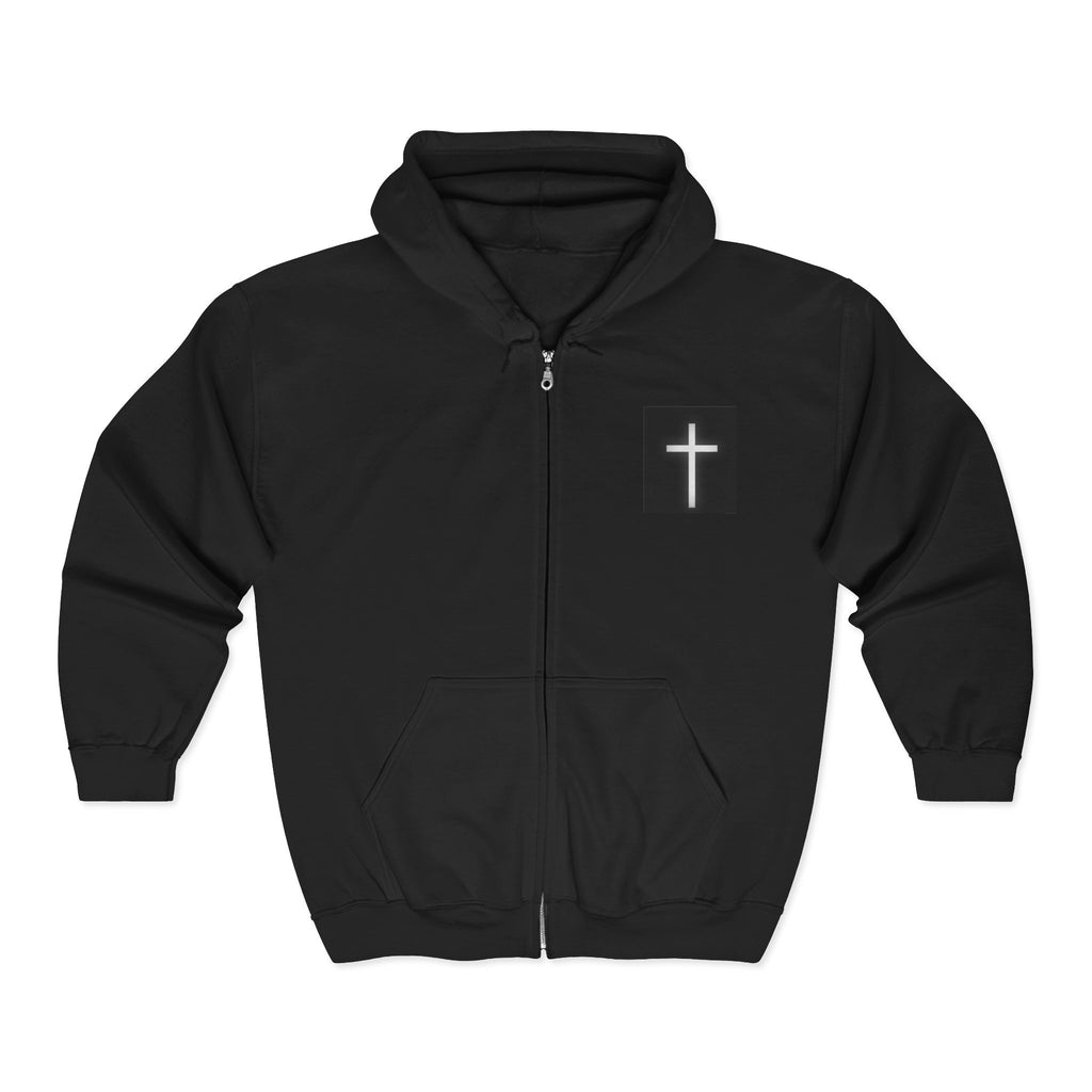 Christian Zip Hoodie "God Is Love" Cross Design (1 John 4:16)