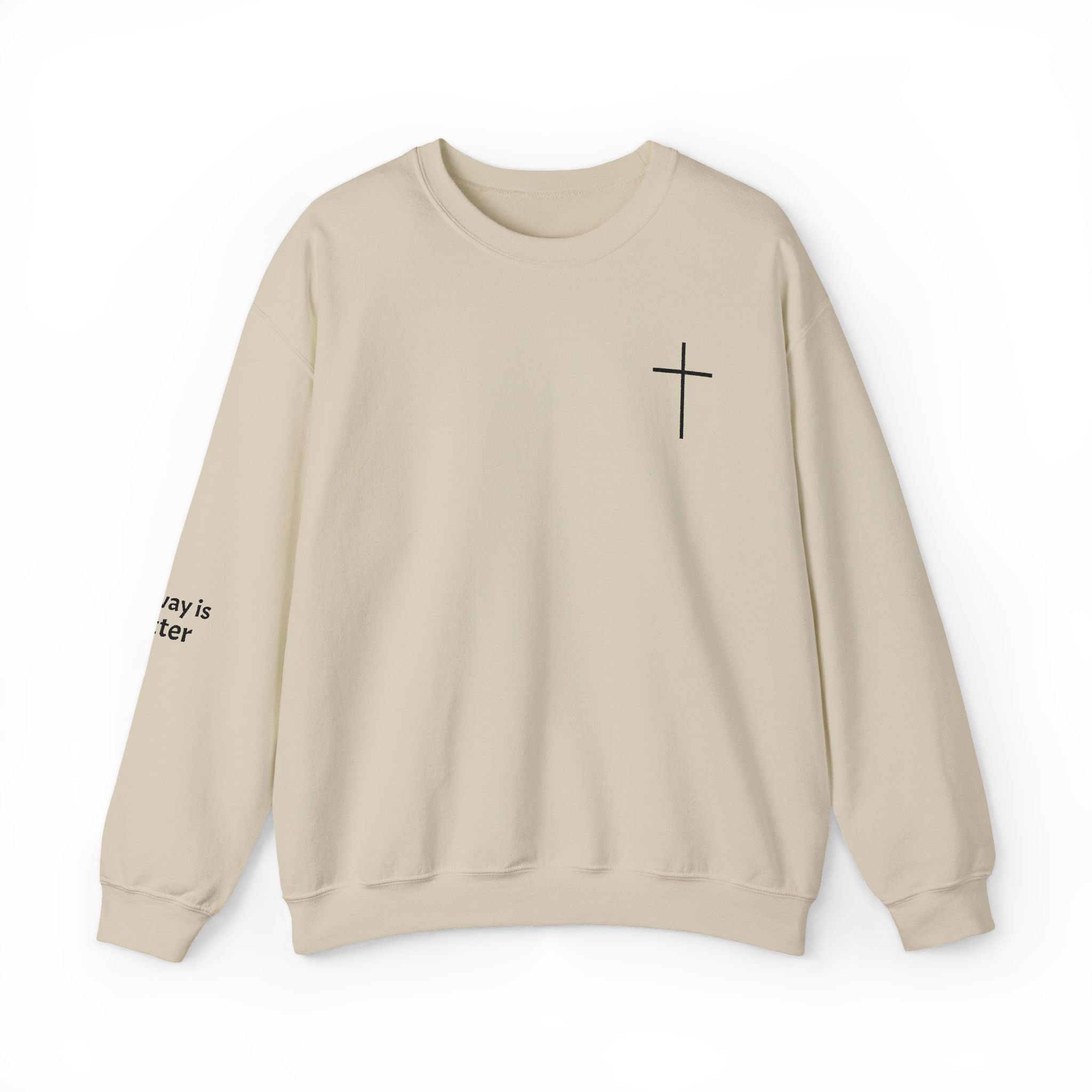 Christian Cross Crewneck Sweatshirt Minimal Faith Graphic