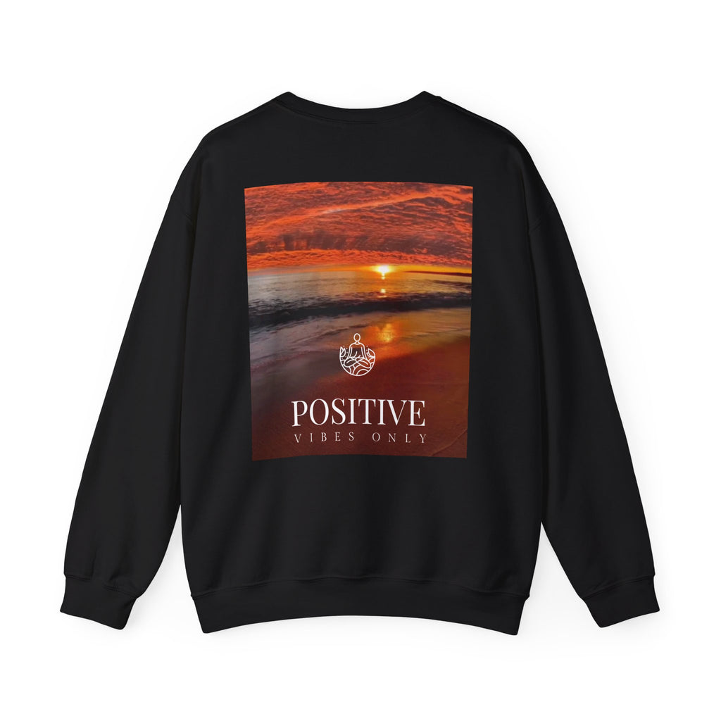Positive Vibes Only Crewneck Sweatshirt  Sunset Beach Graphic