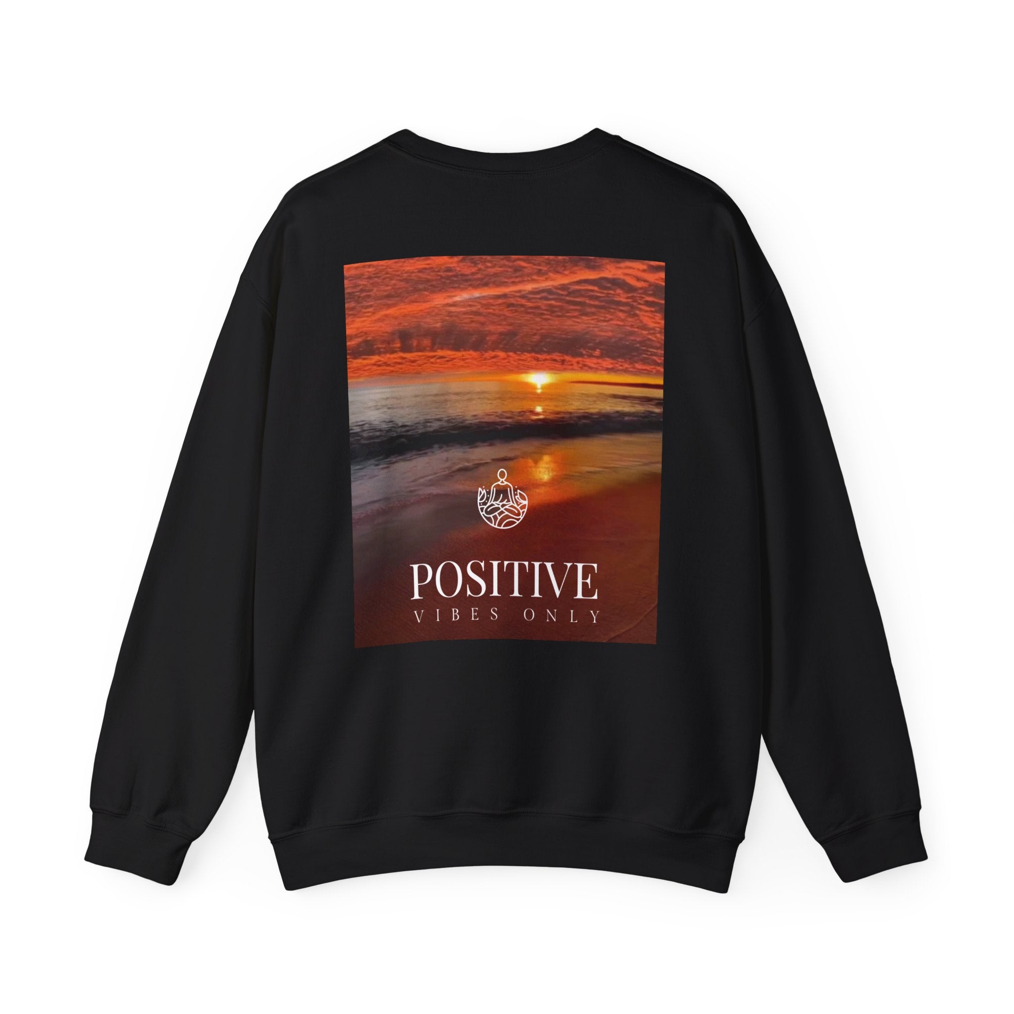 Positive Vibes Only Crewneck Sweatshirt  Sunset Beach Graphic