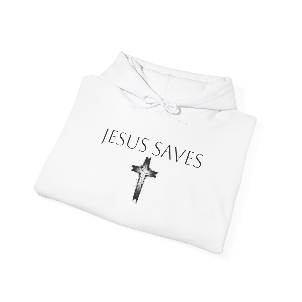 Religious Hoodie Cross Graphic with Jesus Saves