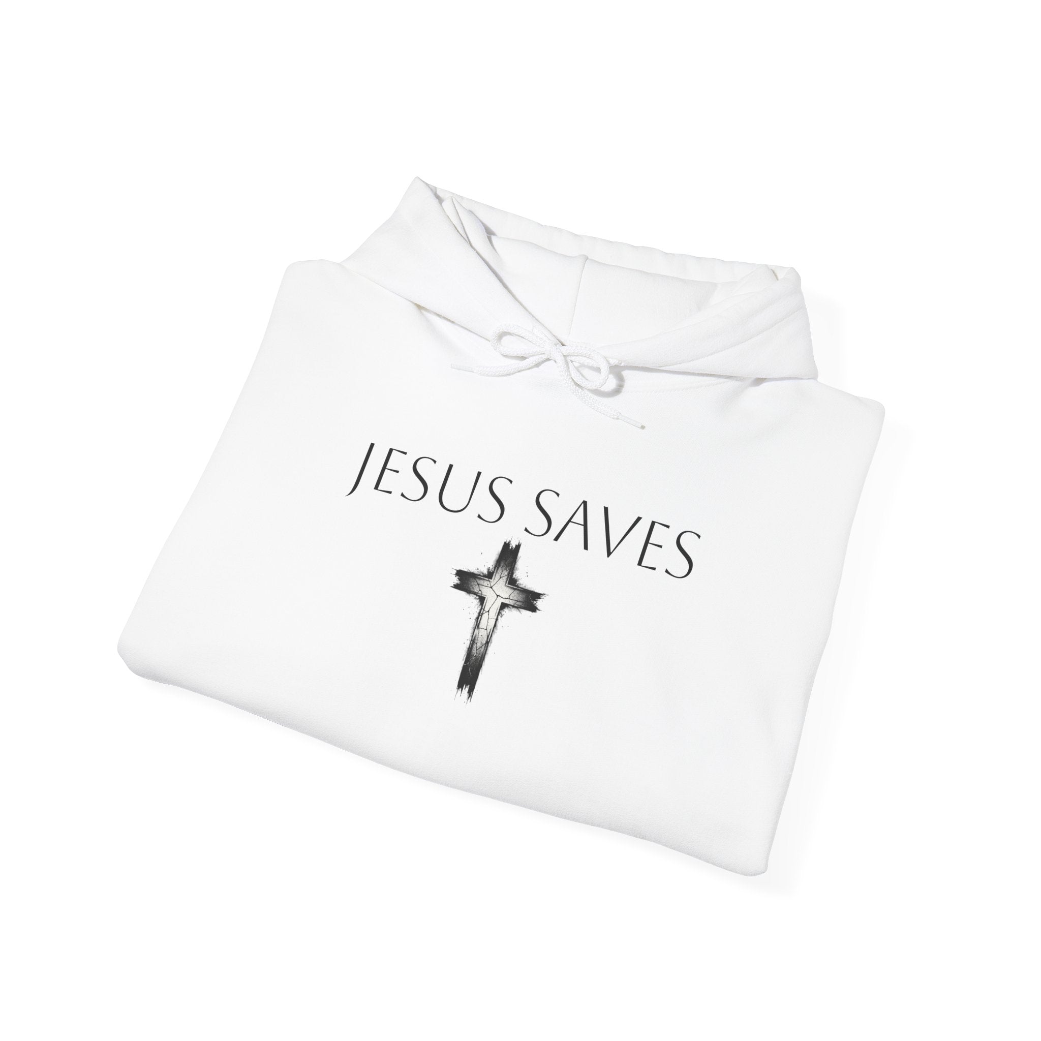 Religious Hoodie Cross Graphic with Jesus Saves