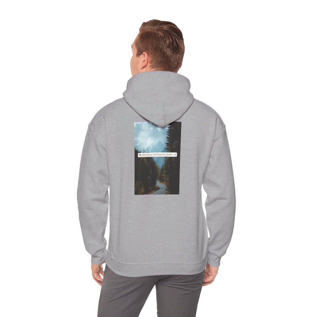 Mountain Road Hoodie with Gold Cross Chest Accent