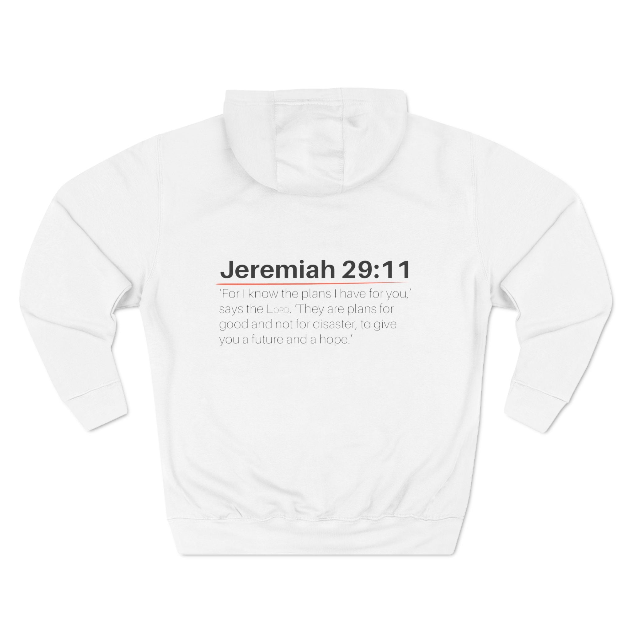 Jeremiah 29:11 Hoodie Christian Bible Verse Fleece Hoodie