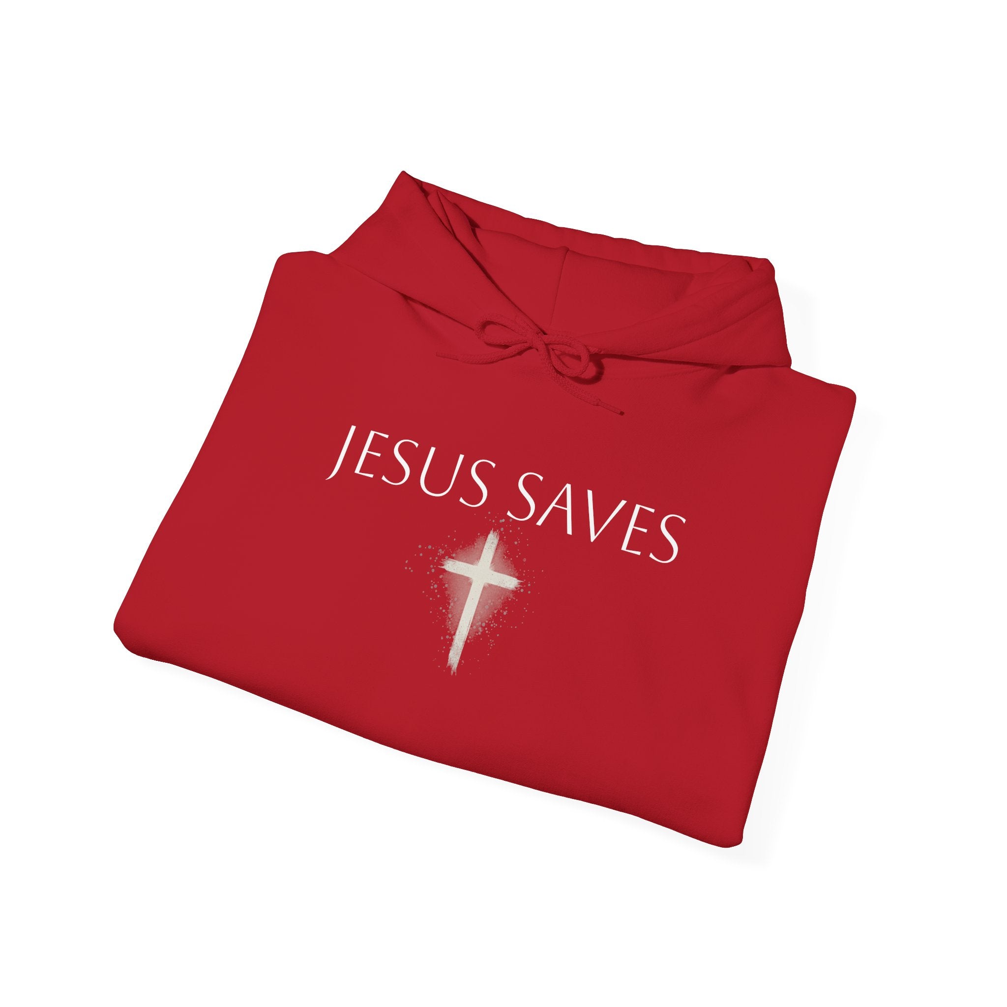 Religious Hoodie Cross Graphic with Jesus Saves