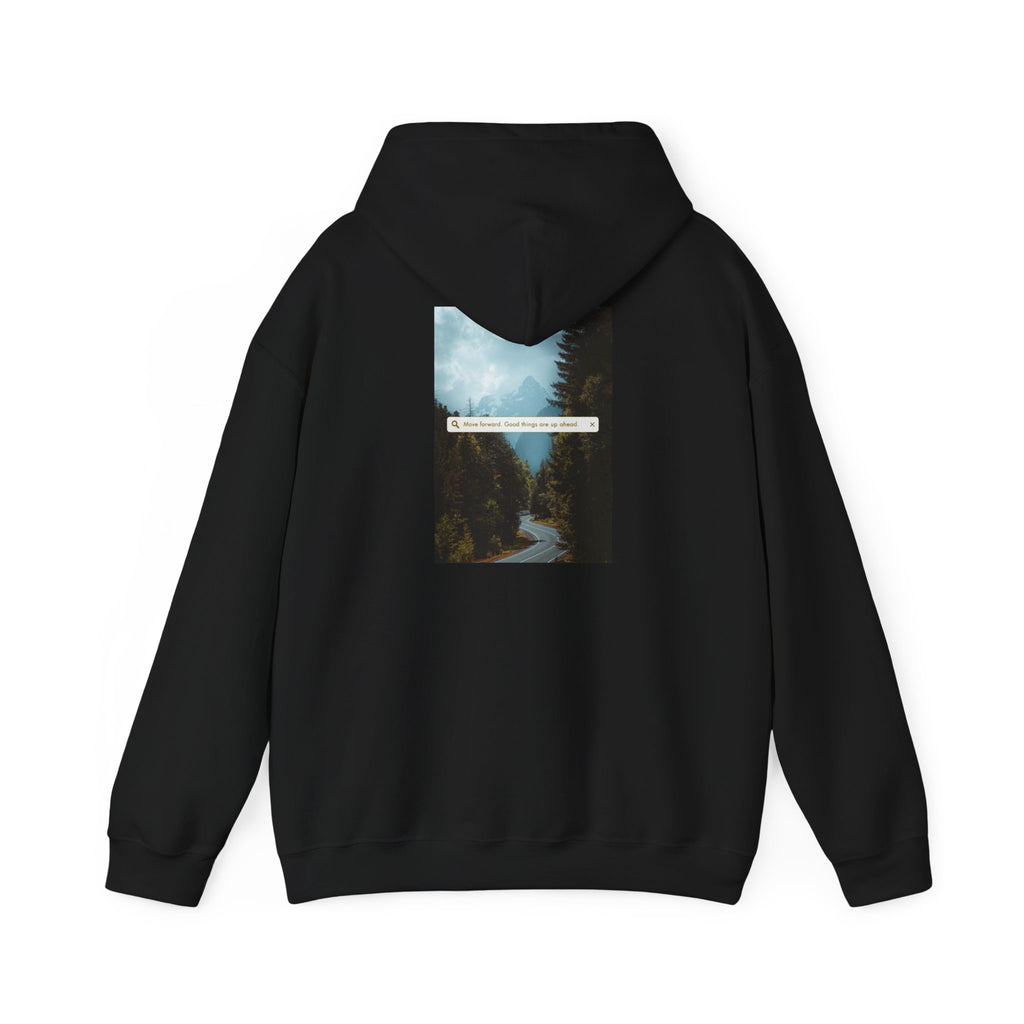 Mountain Road Hoodie with Gold Cross Chest Accent