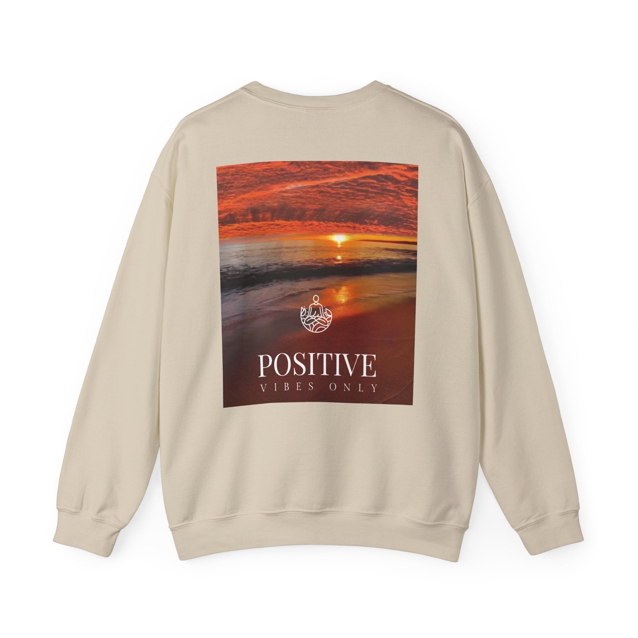 Positive Vibes Only Crewneck Sweatshirt  Sunset Beach Graphic