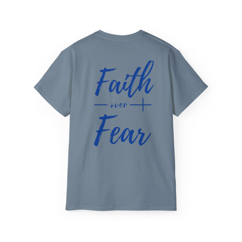 Faith Over Fear T-Shirt — Christian Cross Chest Logo Tee
