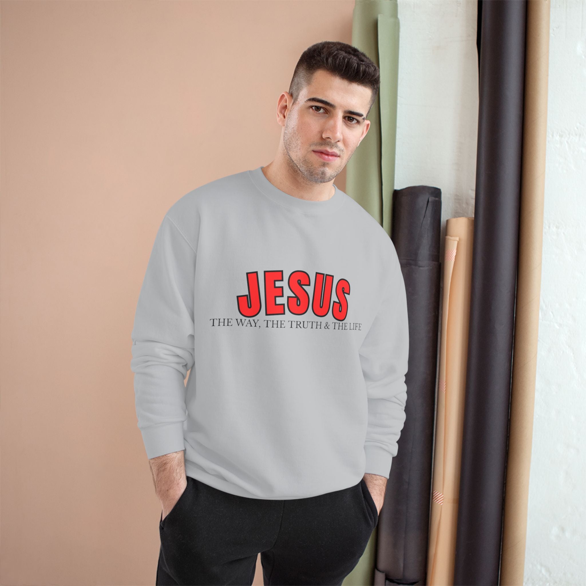 Jesus Crewneck Sweatshirt – "Jesus: The Way, The Truth & The Life" Christian Faith Pullover