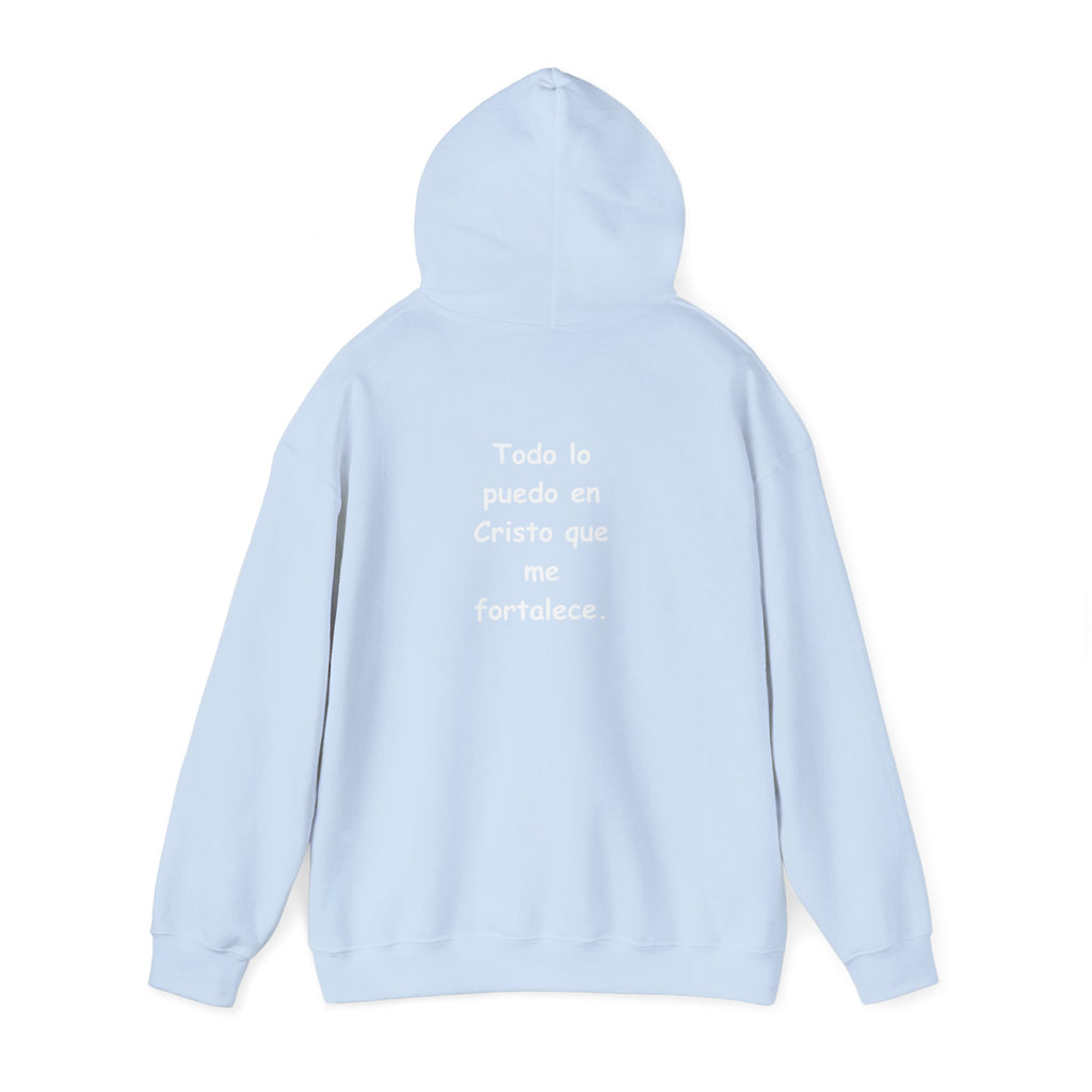 Filipenses 4:13 Hoodie 'Todo lo puedo en Cristo que me fortalece'.