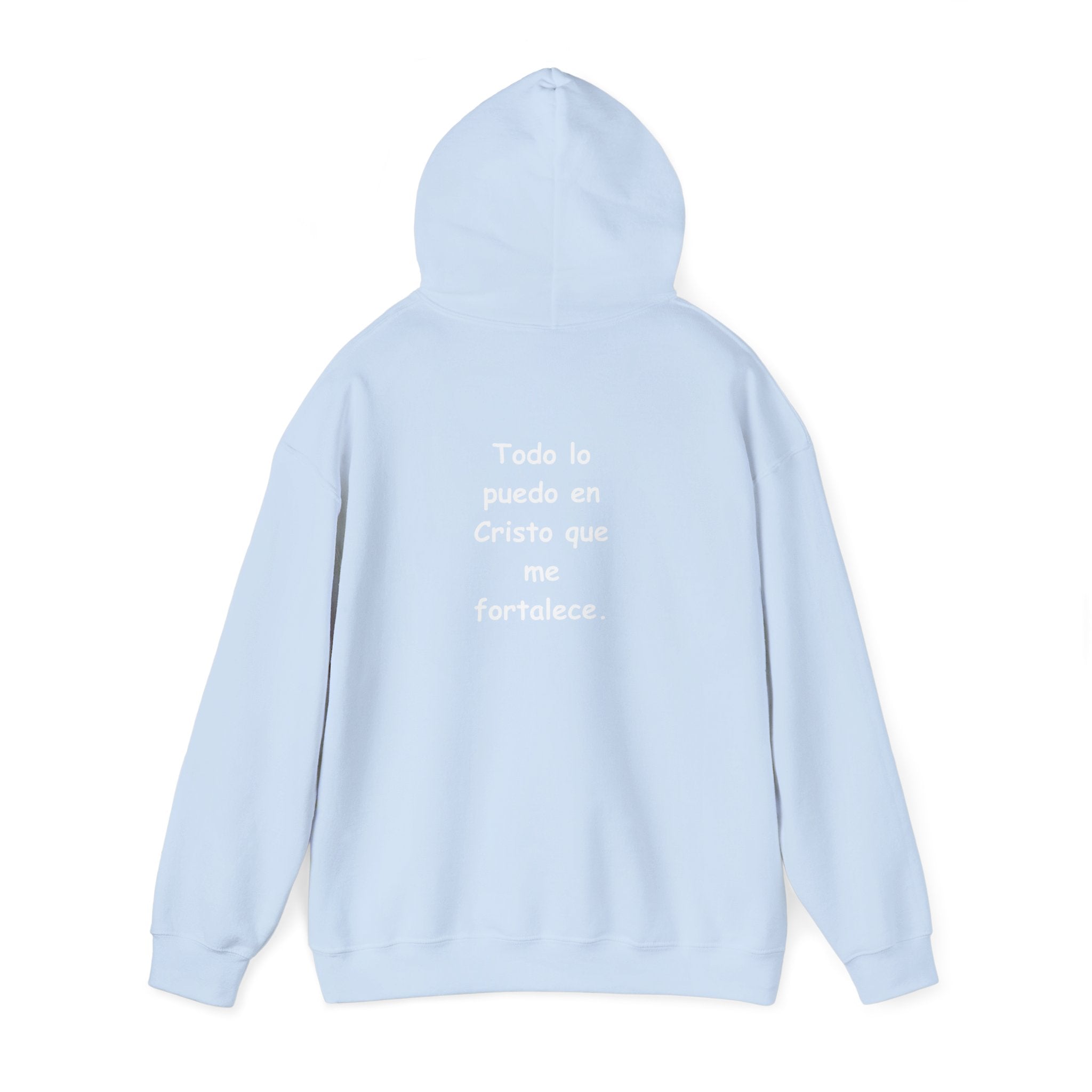 Filipenses 4:13 Hoodie 'Todo lo puedo en Cristo que me fortalece'.