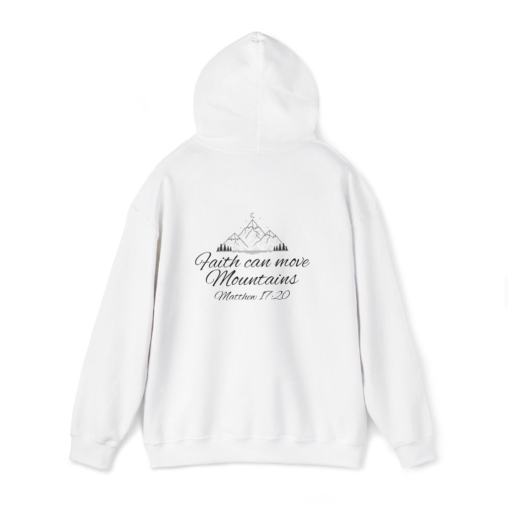 Faith Can Move Mountains Hoodie Inspirational Christian Scripture Sweatshirt (Matthew 17:20)