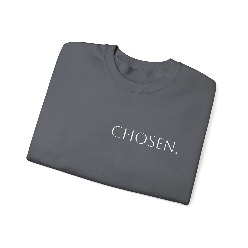 Chosen Sweatshirt Christian Crewneck with “1 Peter 2:9” Back Text