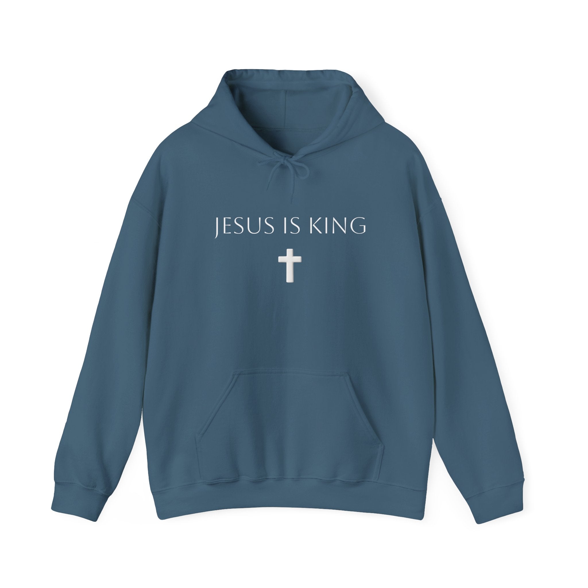 Minimal Cross Hoodie Small Center Chest Cross Graphic Religious Pullover