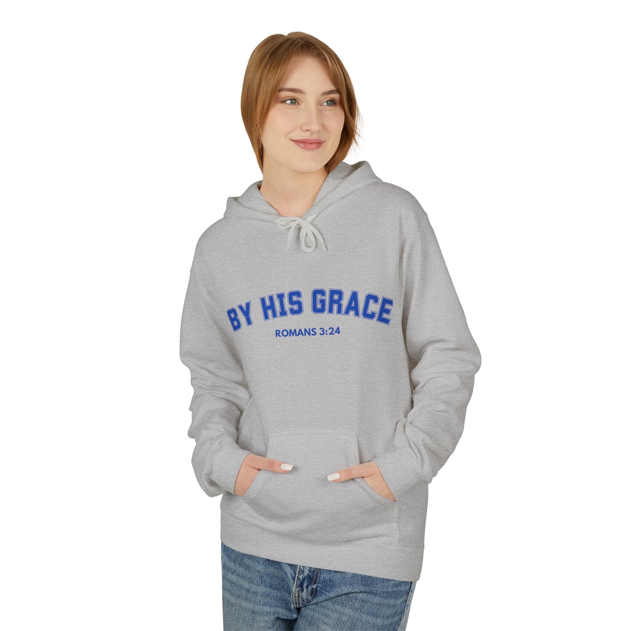 Hoodie — "By His Grace" Christian Cross Hoodie (Romans 5:24)