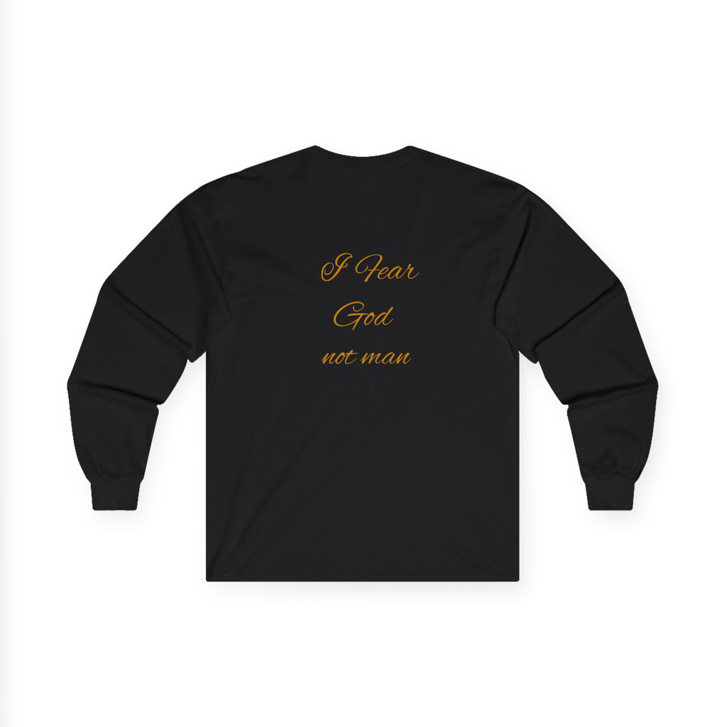 Long Sleeve Tee "I Hear God Not Man" Minimalist Faith Shirt