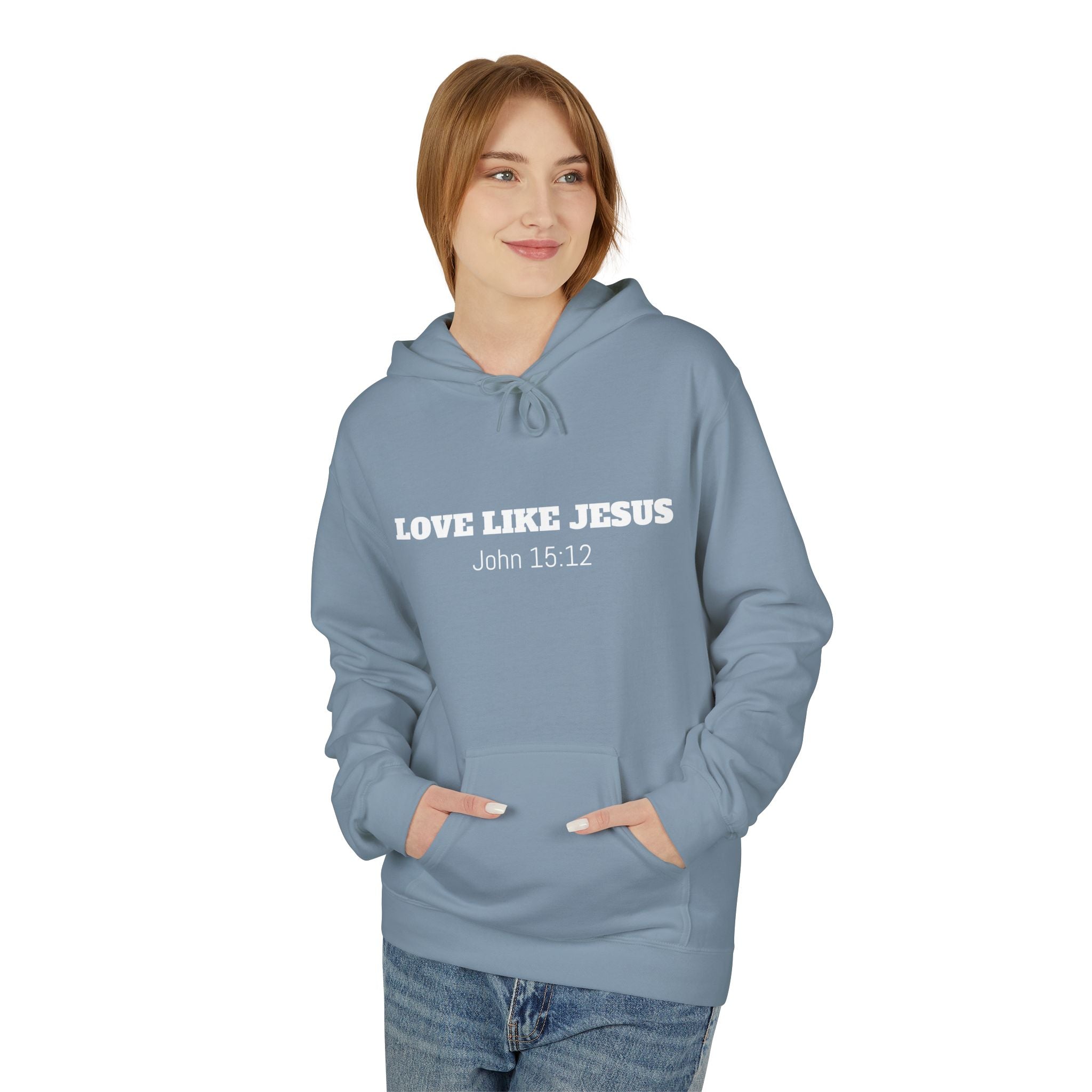 Love Like Jesus Hoodie John 13:34 Christian Faith Pullover